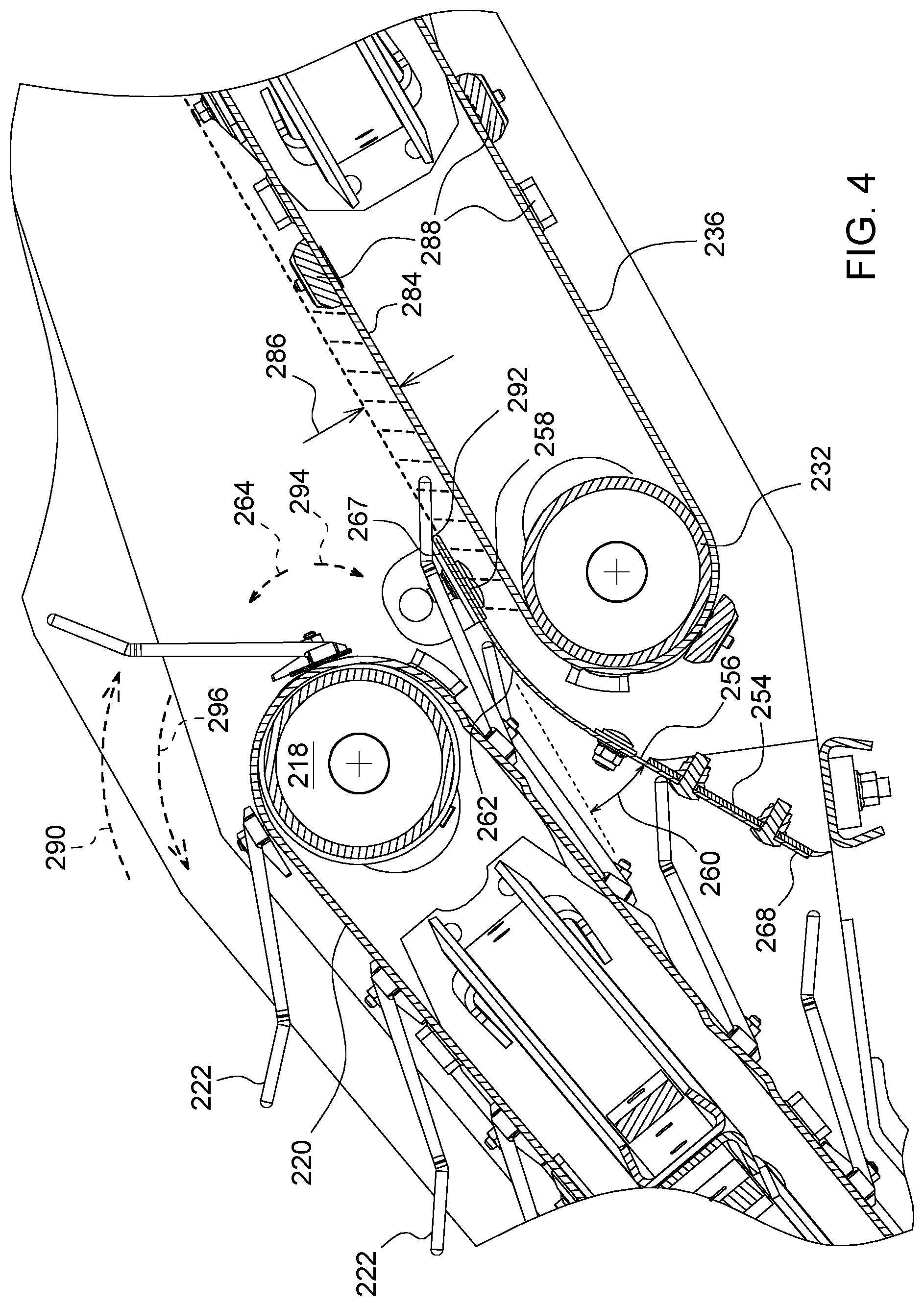 Patent US12310289 Figure 5 – Pickup belt header finger guide ramp