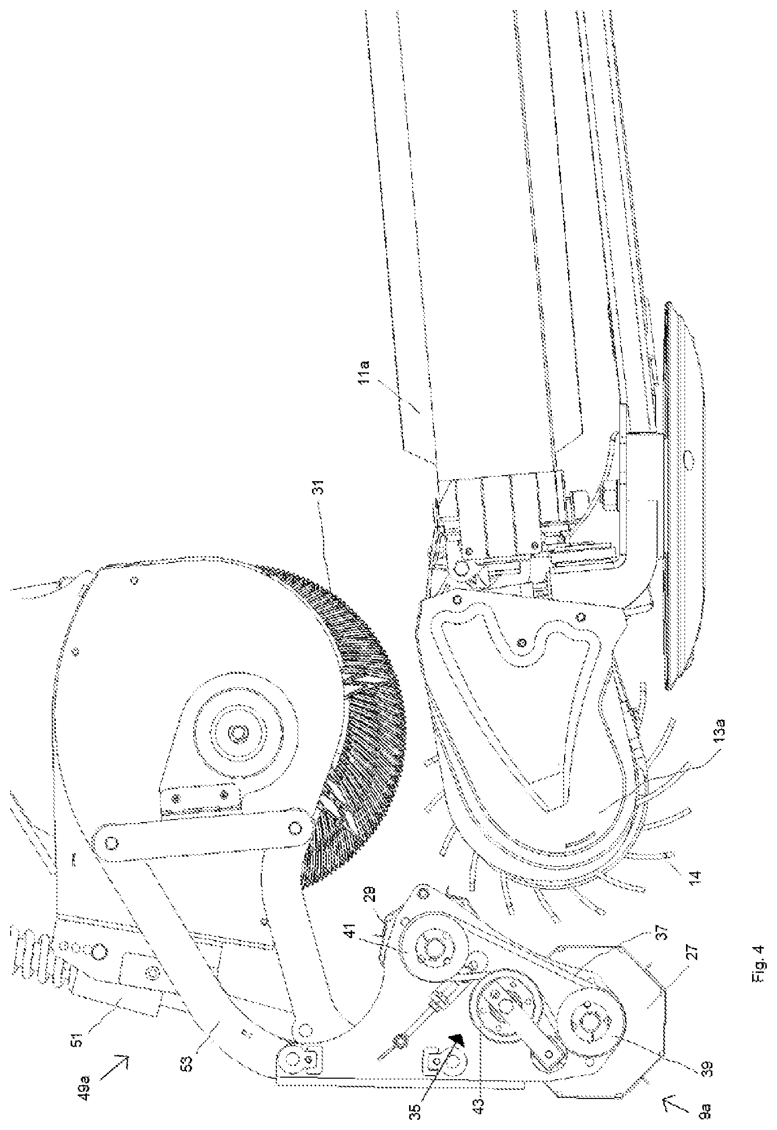 Patent US12310290 Figure 4 – Moveable device for picking up a product from the land