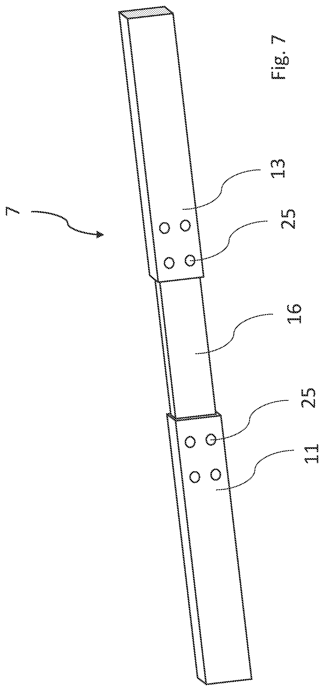 Patent US12310296 Figure 5 – Articulated boom, machine, method for manufacturing a connecting piece for an articulated boom and use of an articulated boom