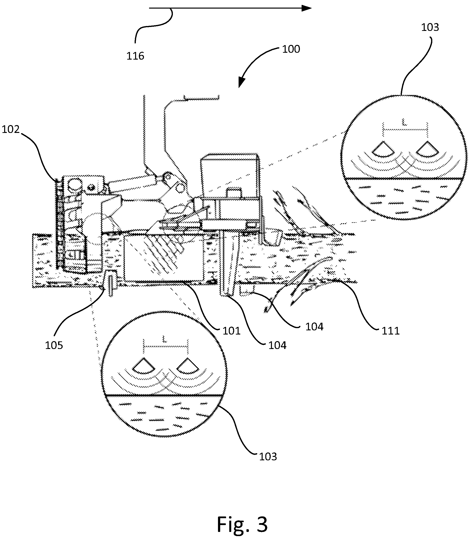 Patent US12310297 Figure 3 – Harvesting head for length determination of a tree trunk and an associated method