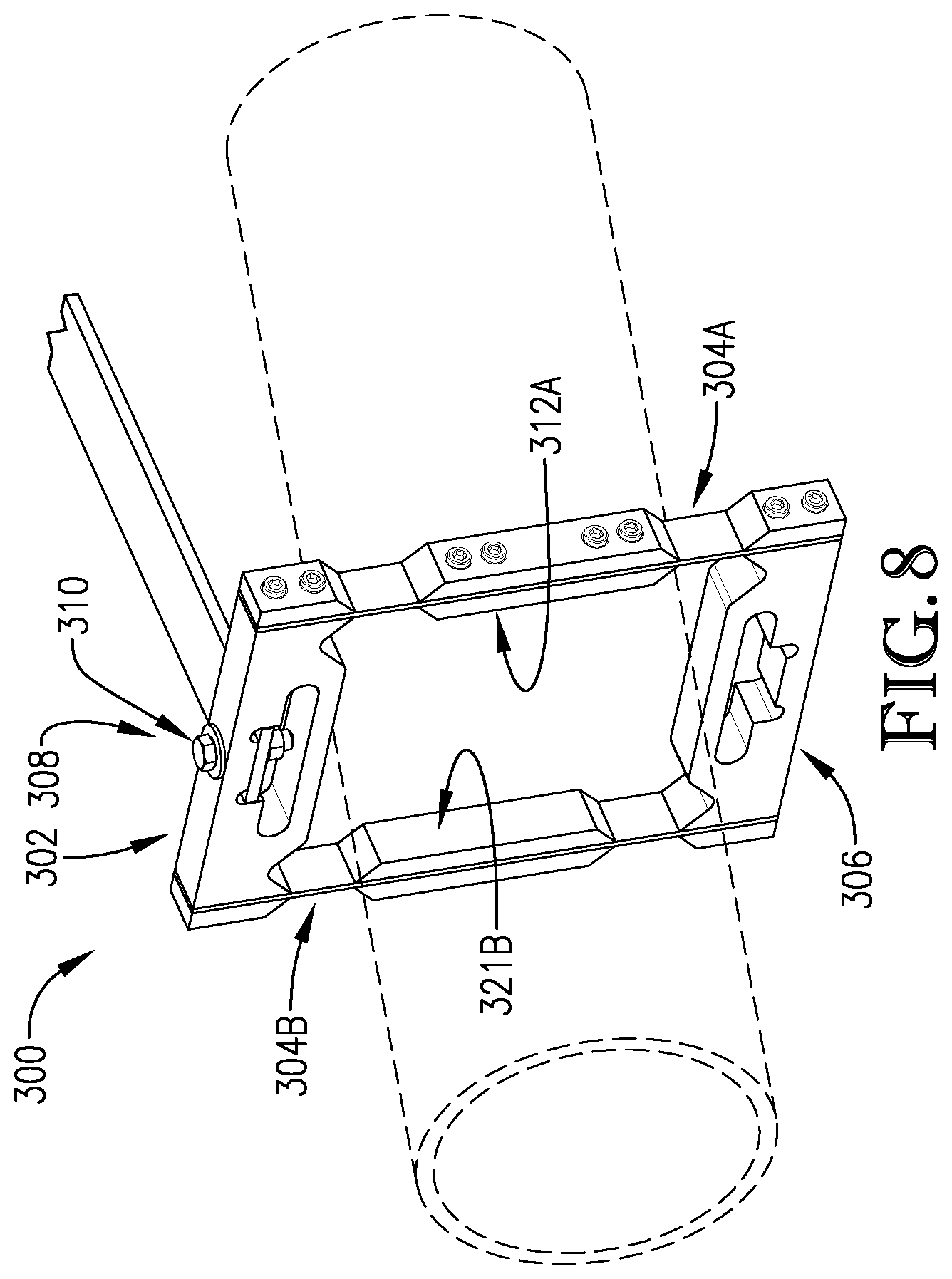 Patent US12310298 Figure 8 – Alignment guide for an alignment system of a mobile irrigation system