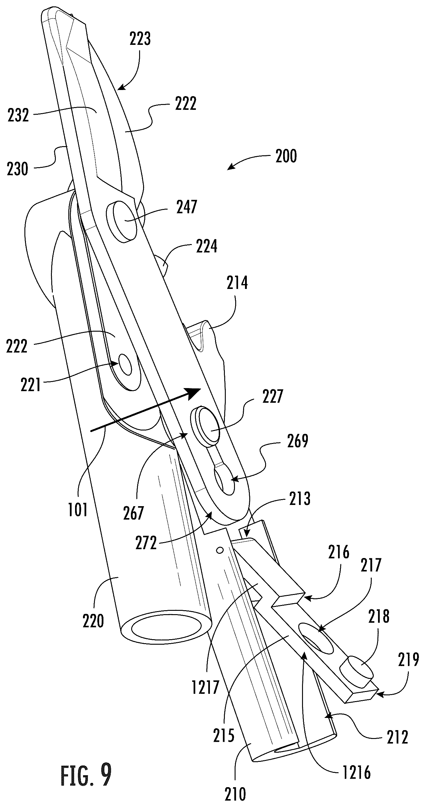 Patent US12310300 Figure 7 – Hand tool with shear assembly