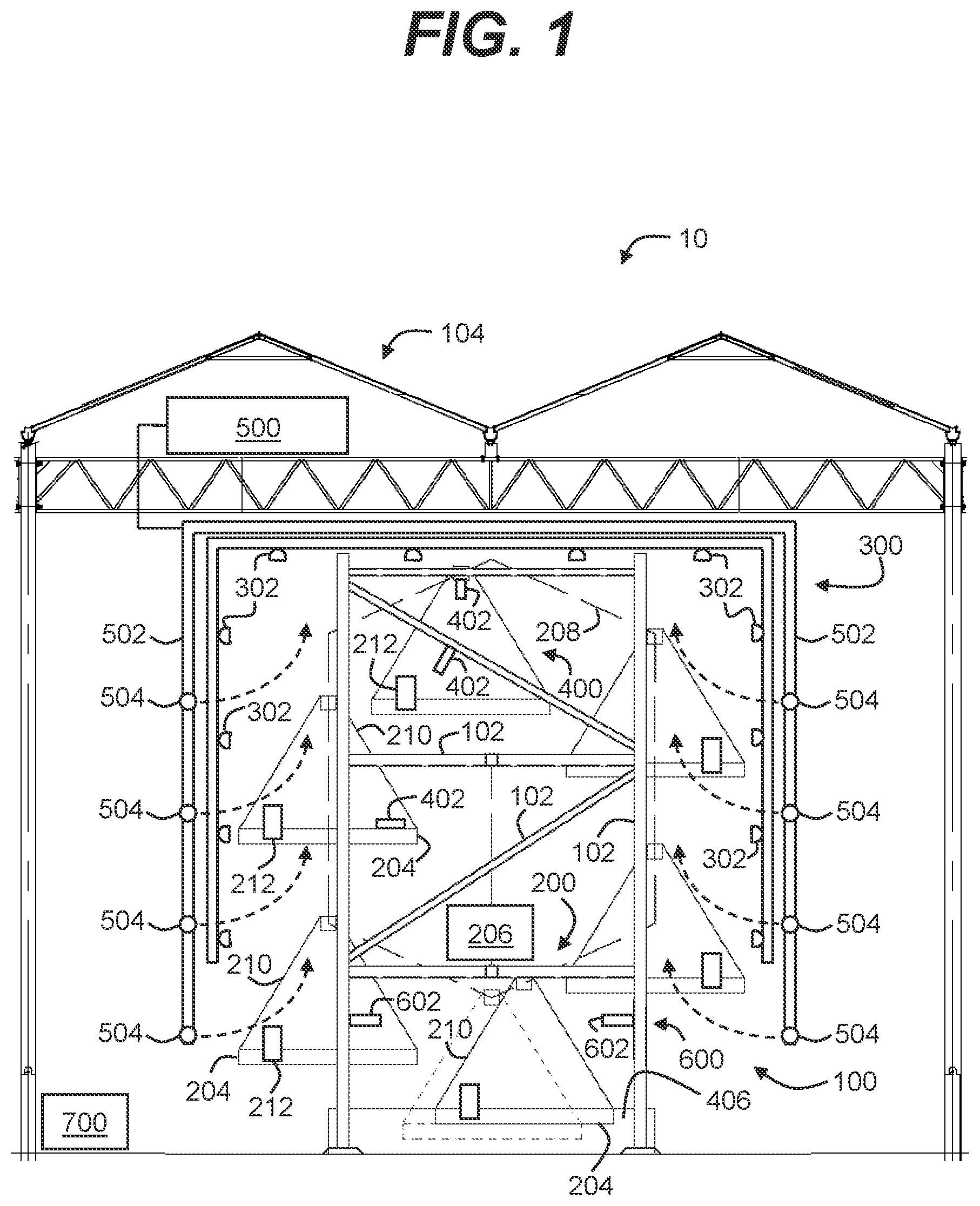 Patent US12310302 — Vertical cultivation system and method — Figure 1