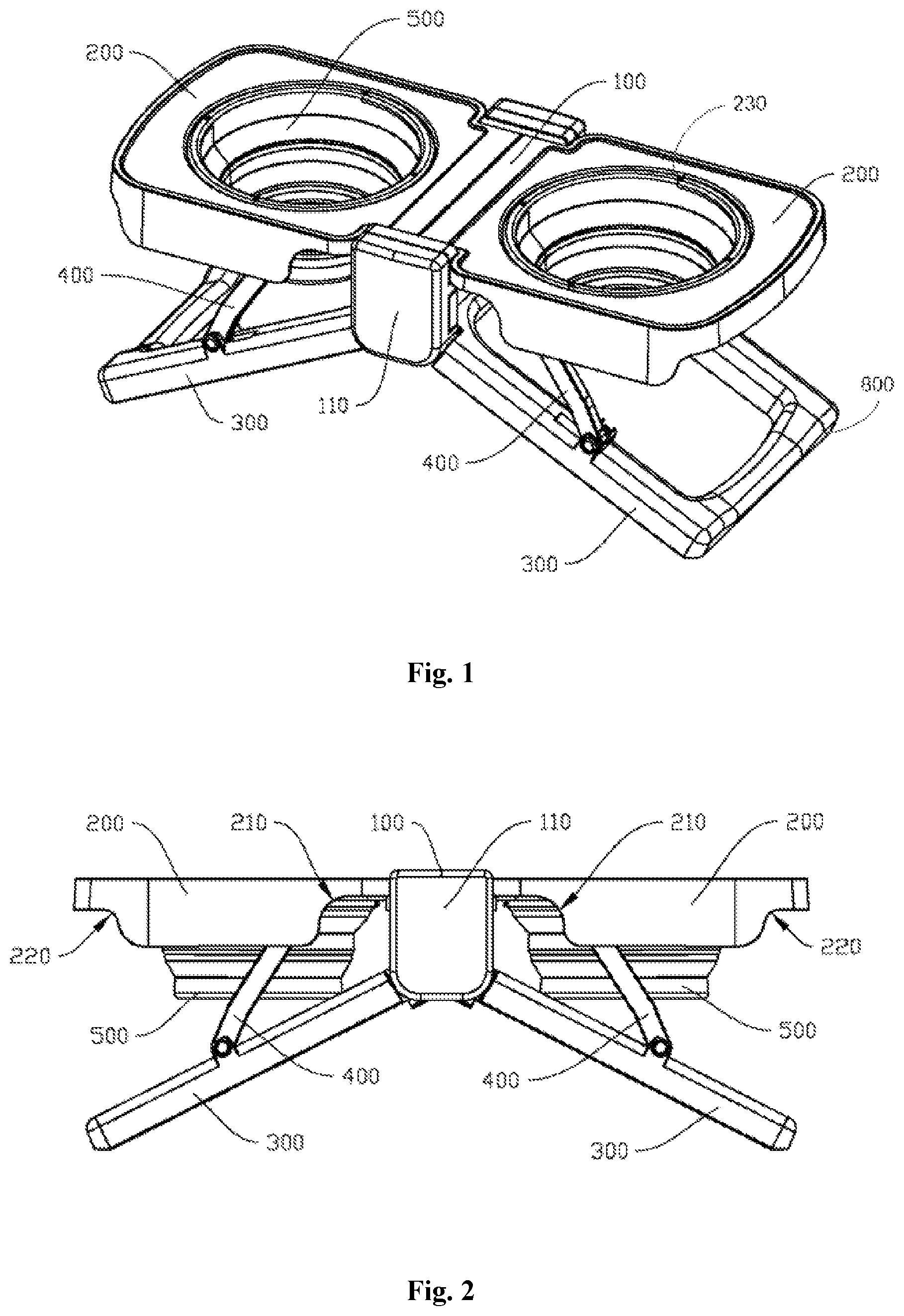 Patent US12310336 Figure 1 – Outdoor folding dining table for pets