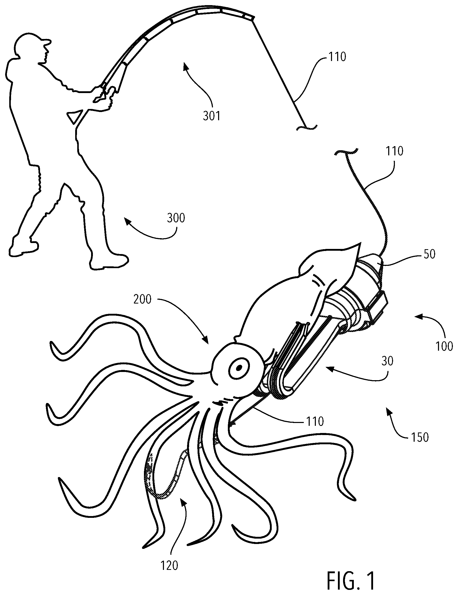 Patent US12310344 — Fishing bait device — Figure 1