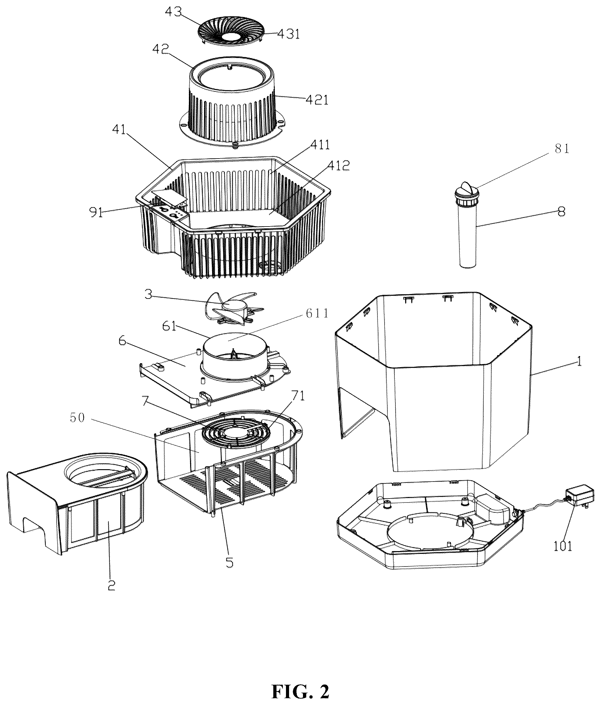 Patent US12310349 Figure 2 – Mosquito trapping device