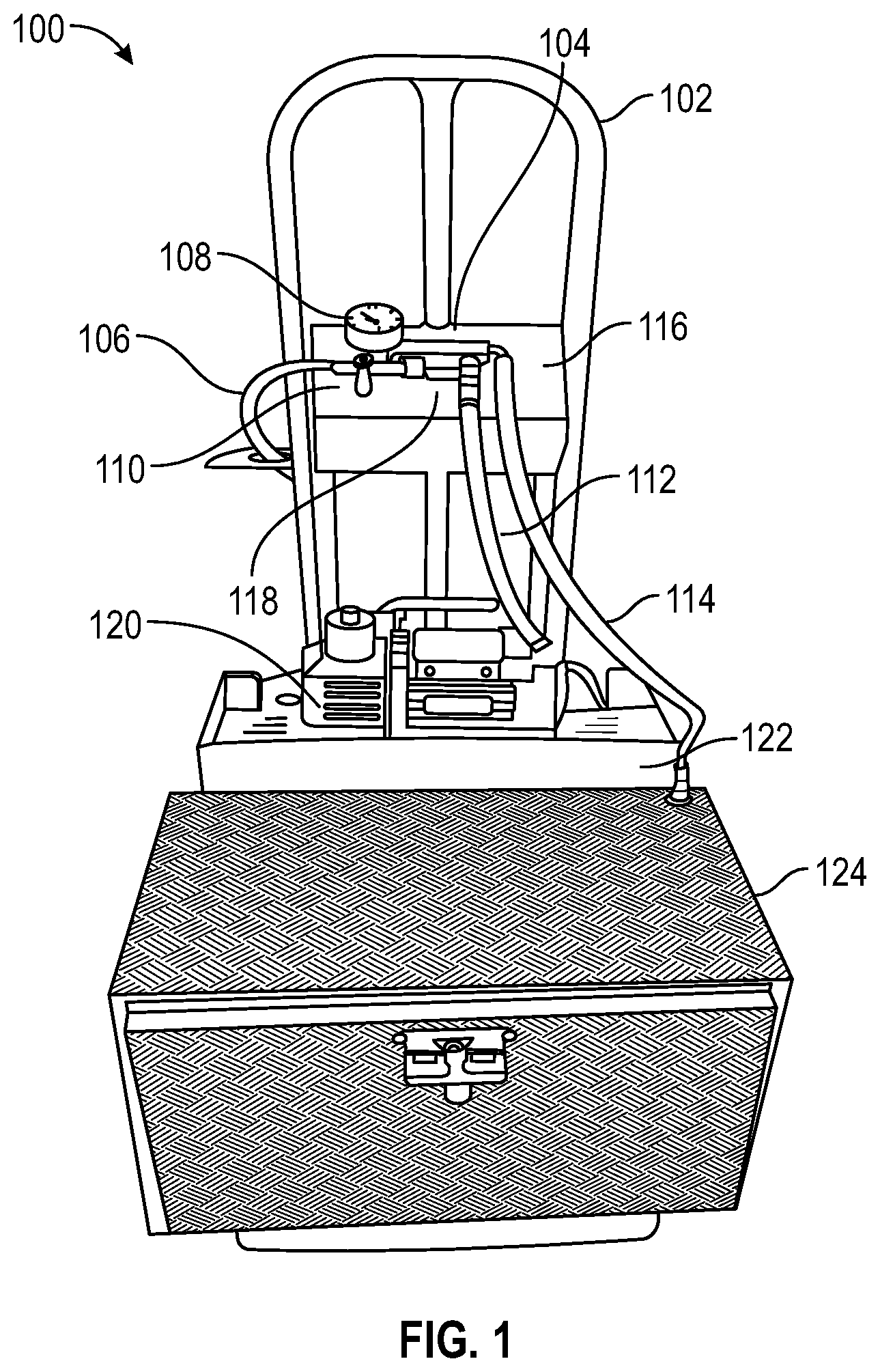 Patent US12310350 Figure 1 – Fumigation system injection cart