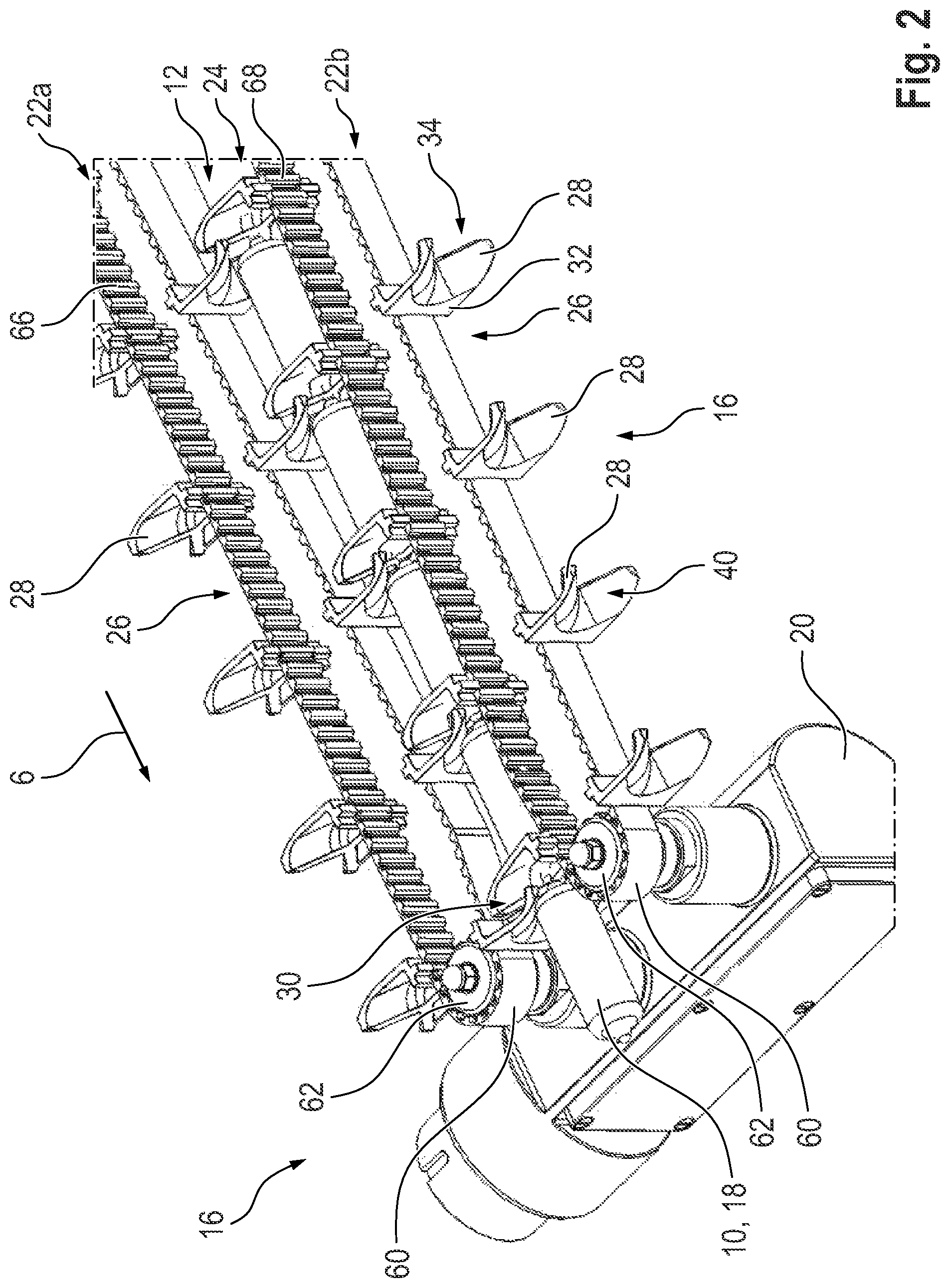 Patent US12310374 Figure 2 – Separator with crimping member for separating portions from elongate casings stuffed with food mass, and associated methods
