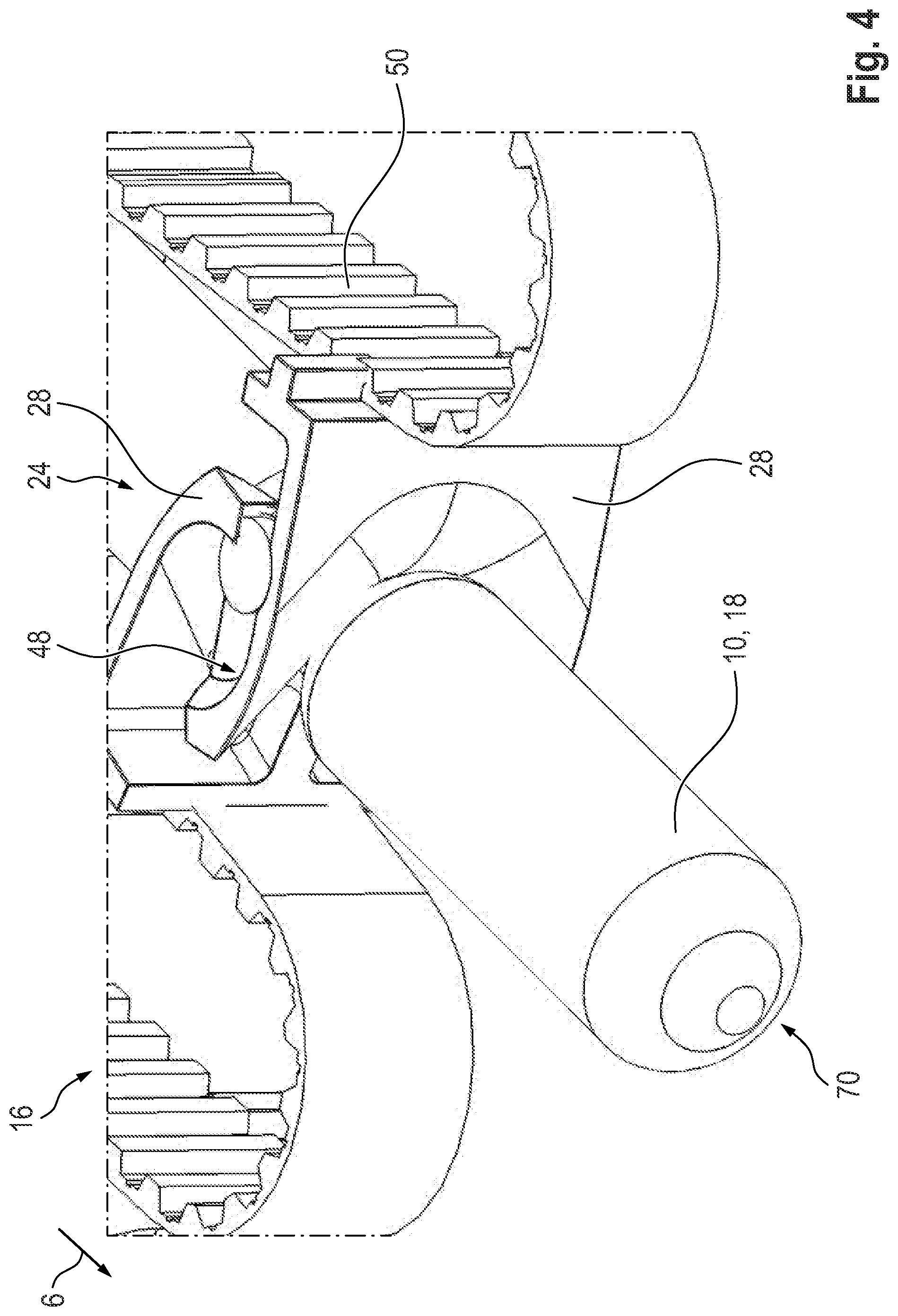 Patent US12310374 Figure 4 – Separator with crimping member for separating portions from elongate casings stuffed with food mass, and associated methods