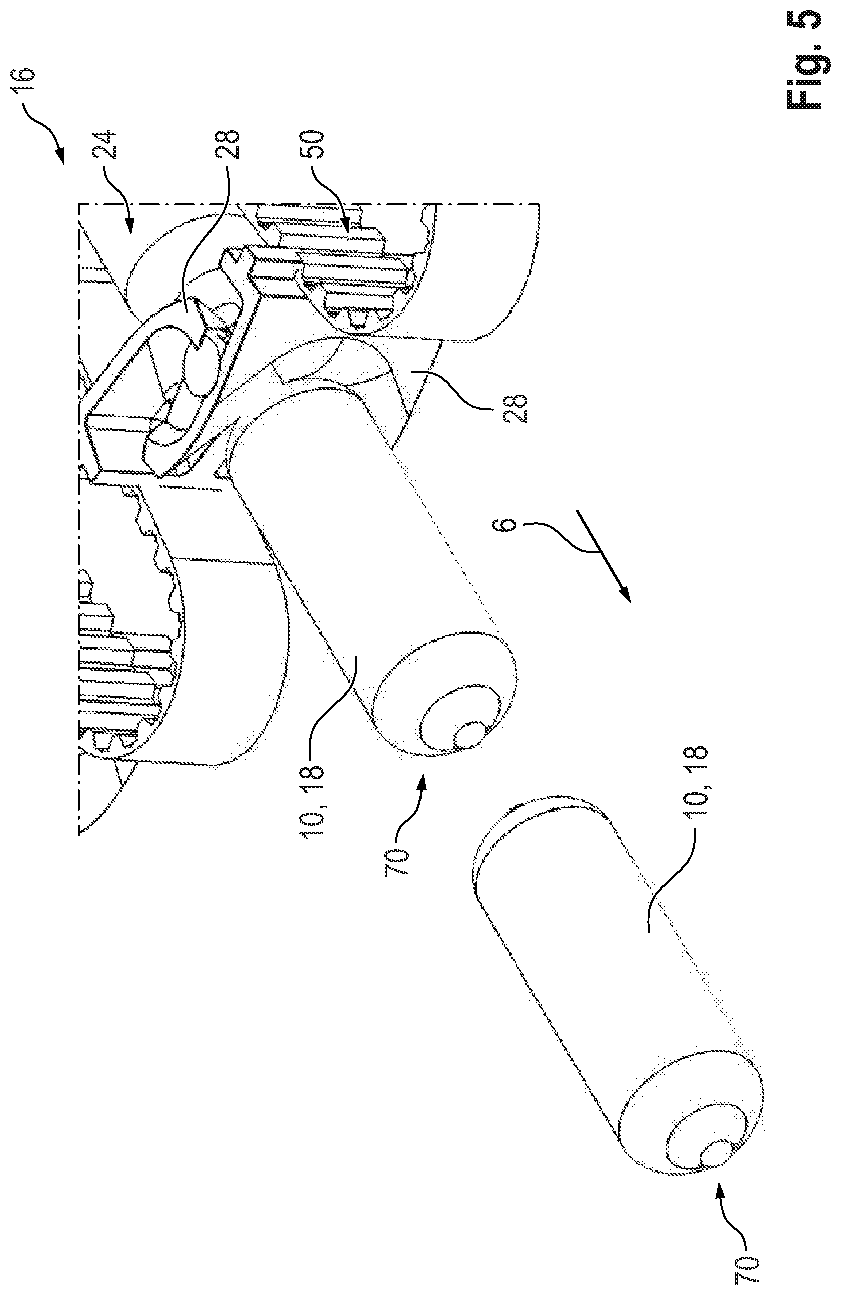 Patent US12310374 Figure 5 – Separator with crimping member for separating portions from elongate casings stuffed with food mass, and associated methods