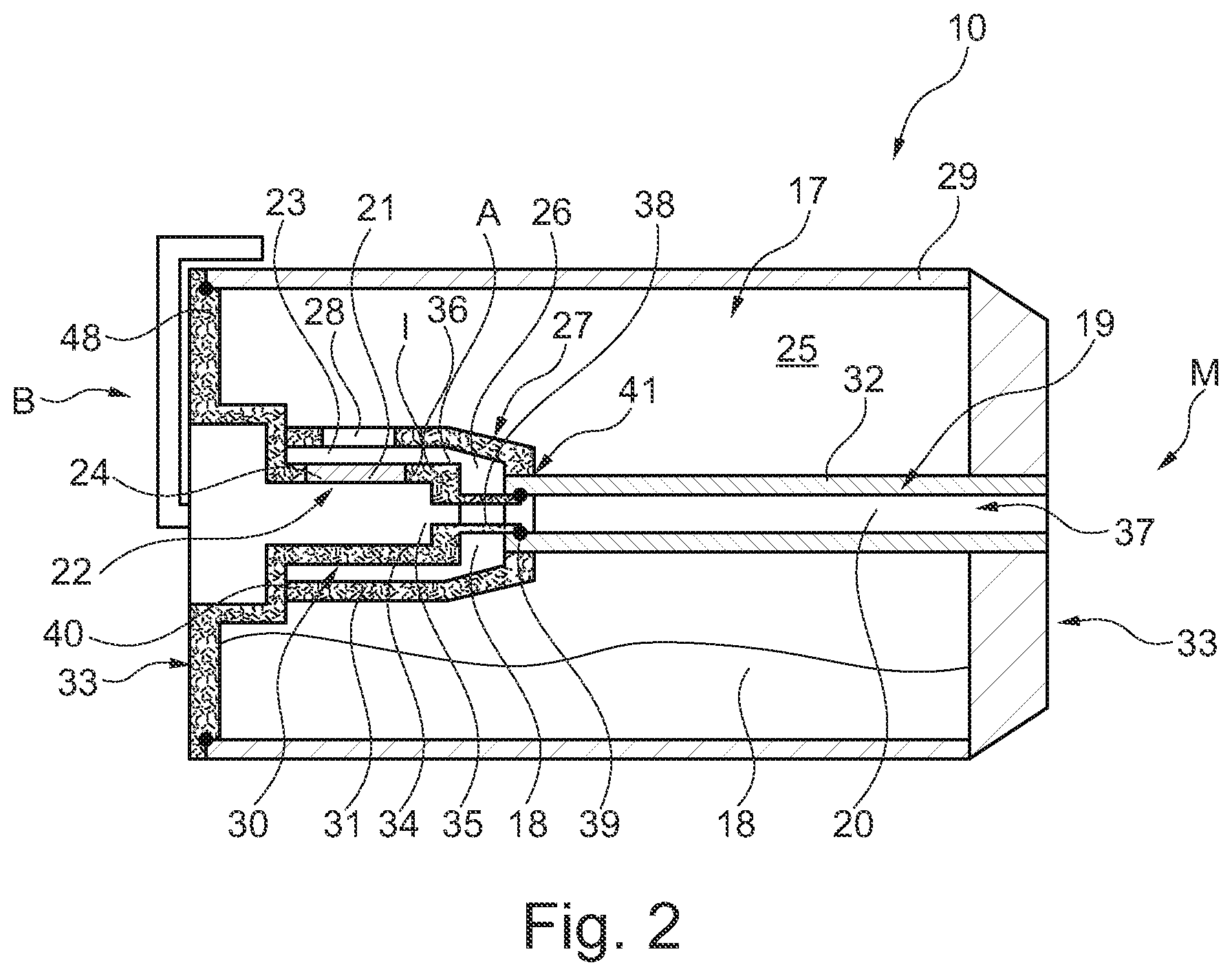 Patent US12310401 Figure 2 – Vaporizer cartridge and inhaler comprising such a vaporizer cartridge