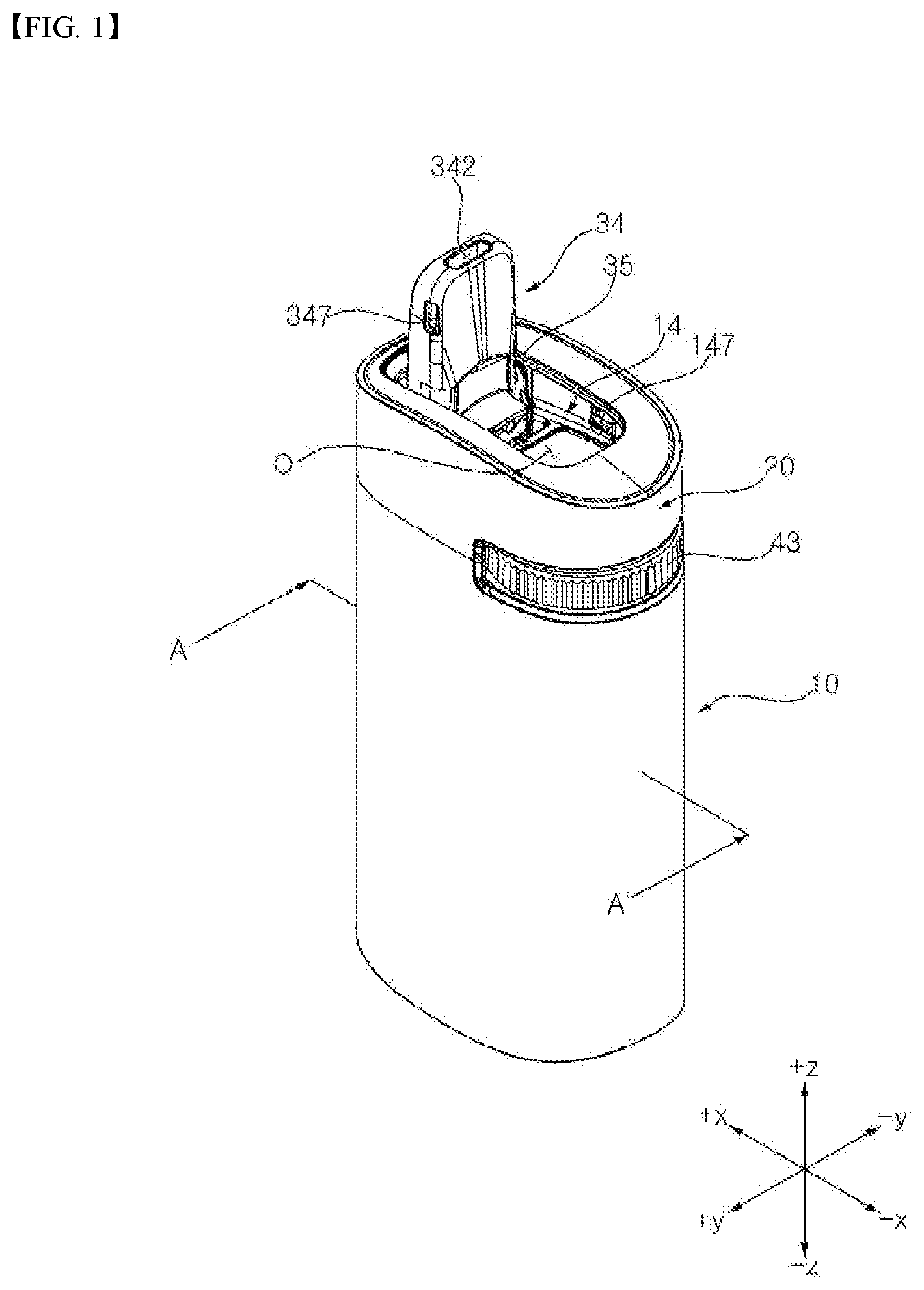 Patent US12310402 Figure 1 – Aerosol-generating device