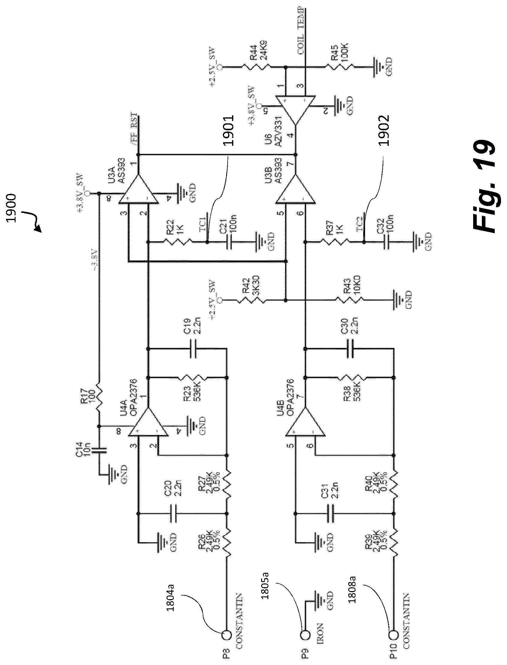 Patent US12310417 Figure 19 – Apparatus for aerosol generating device having heating control circuit heating based on temperature of the heater or heaters