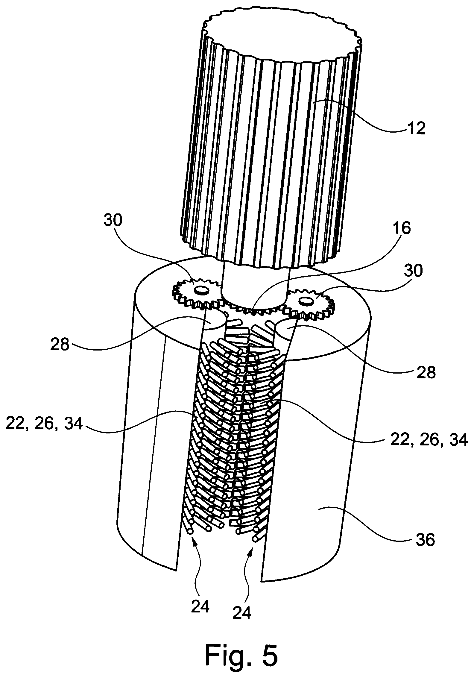 Patent US12310421 Figure 5 – Cleaning tool for heating element with gears