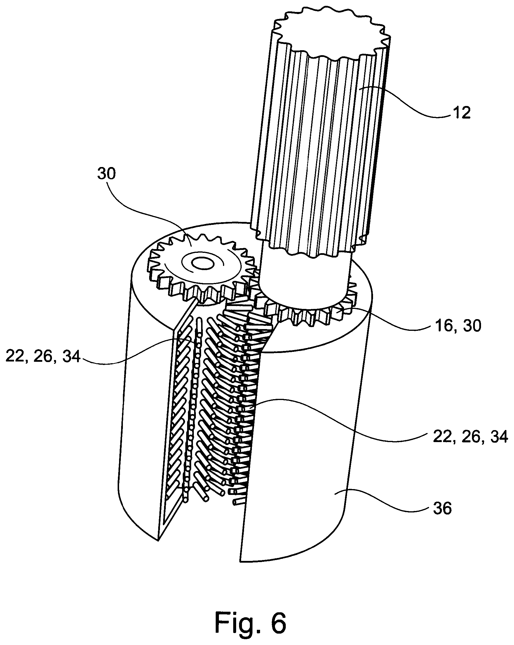Patent US12310421 Figure 6 – Cleaning tool for heating element with gears