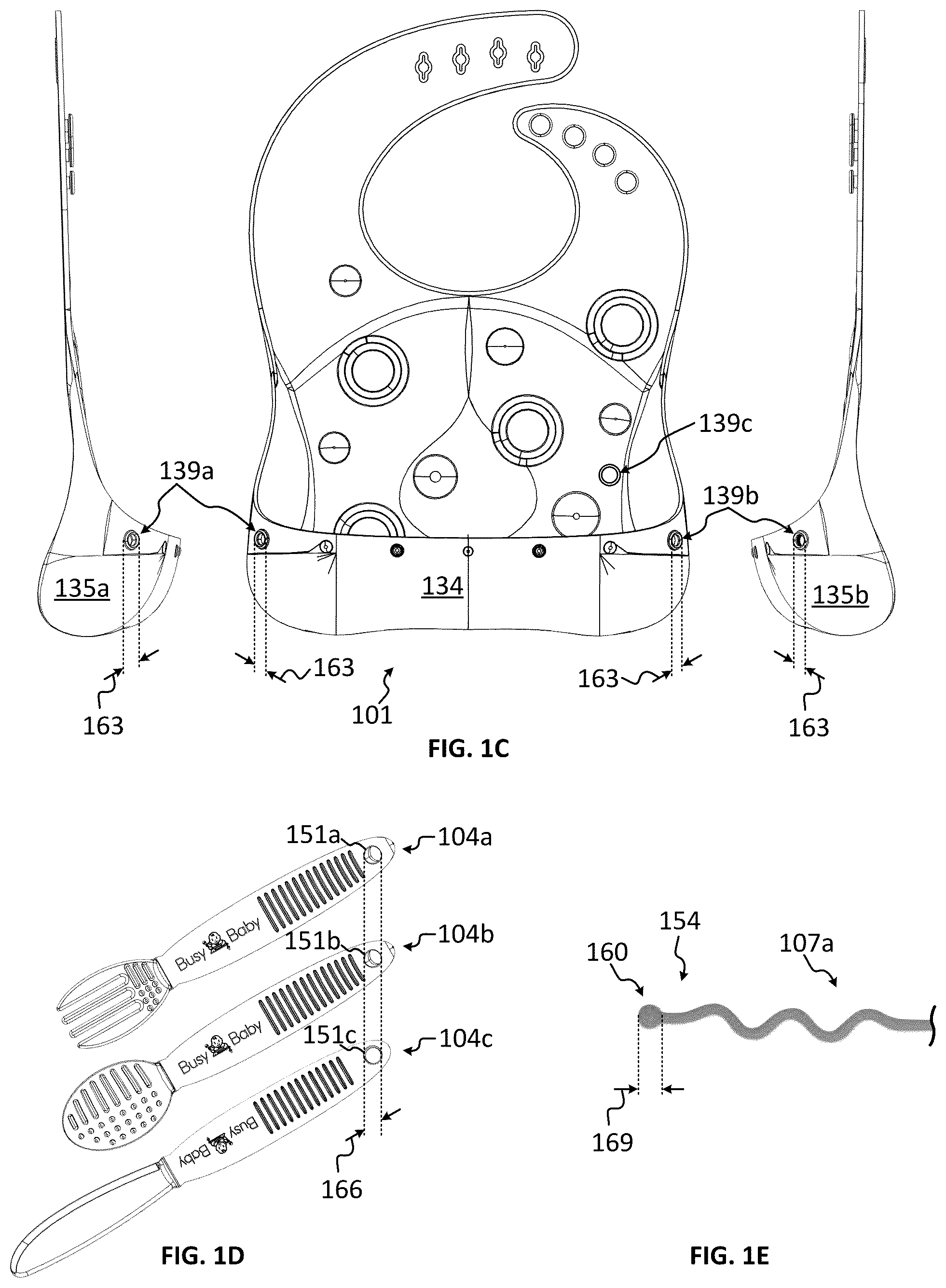 Patent US12310423 Figure 3 – Bib and utensil kit
