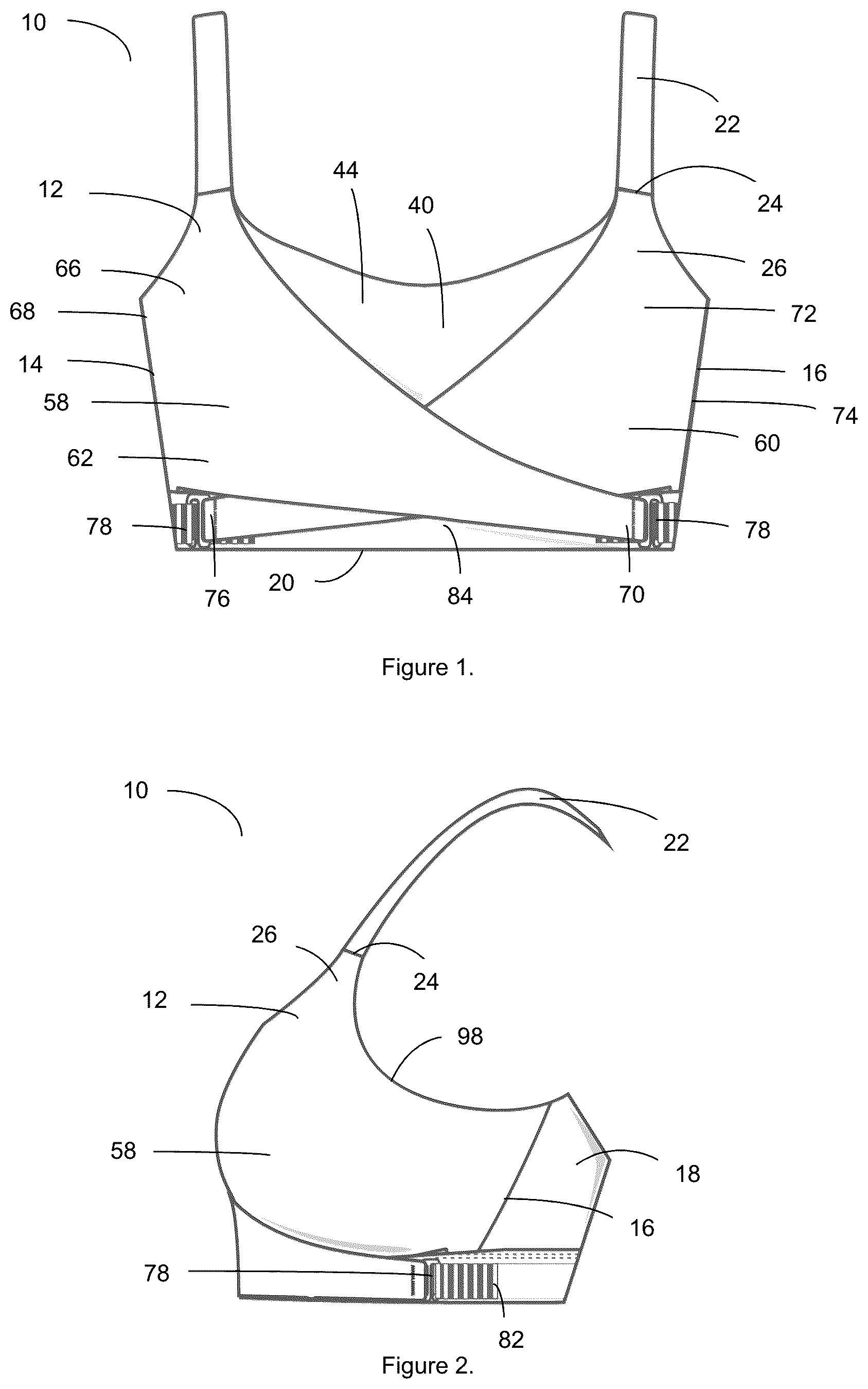 Patent US12310428 Figure 1 – Breast support garment