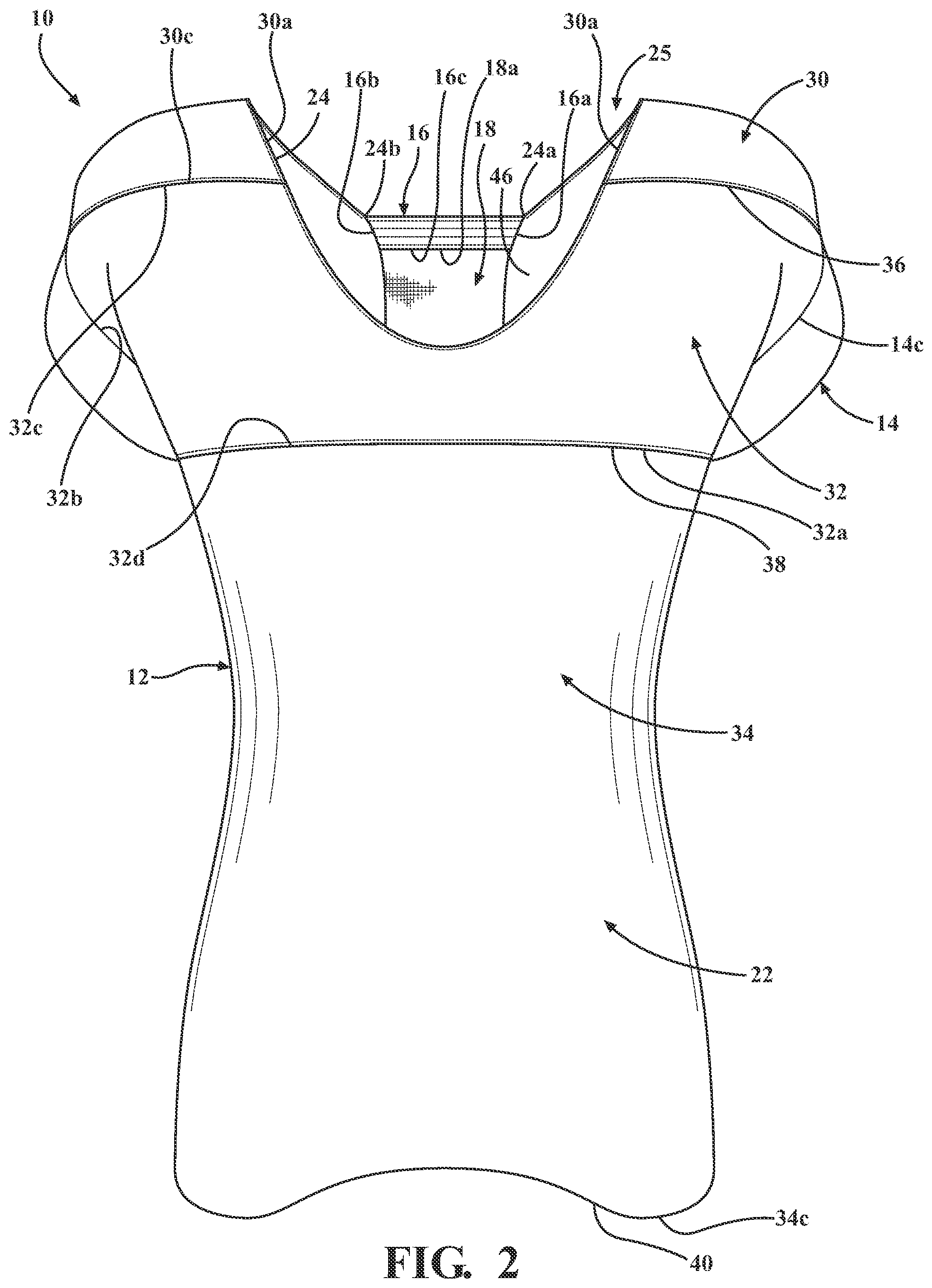 Patent US12310430 Figure 2 – Support shirts including a restriction panel