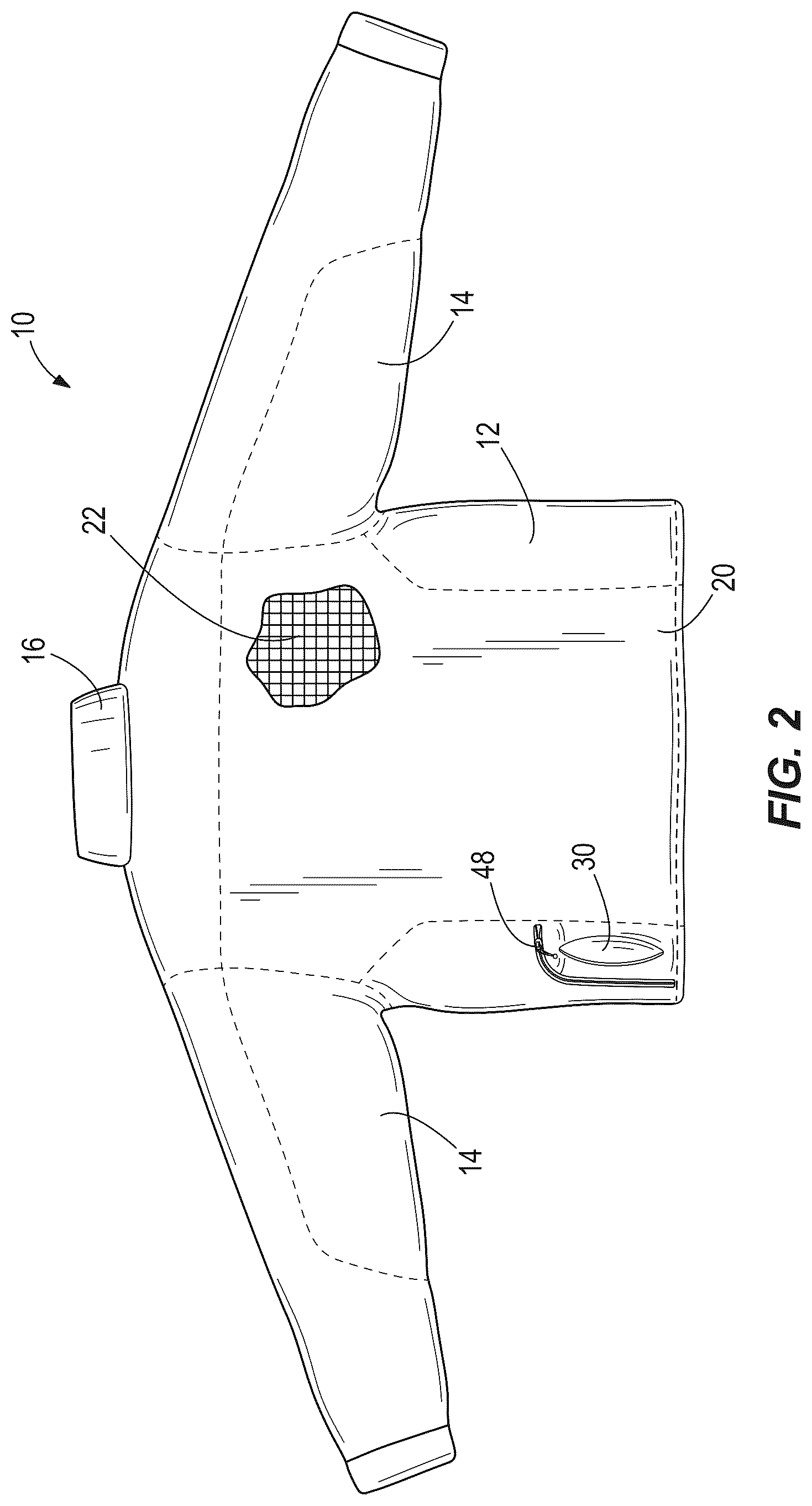 Patent US12310431 Figure 2 – Article of clothing with control button