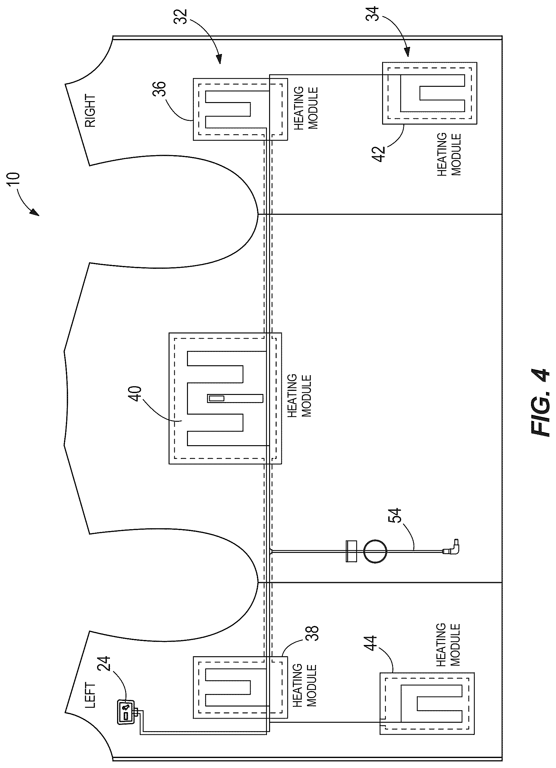 Patent US12310431 Figure 4 – Article of clothing with control button