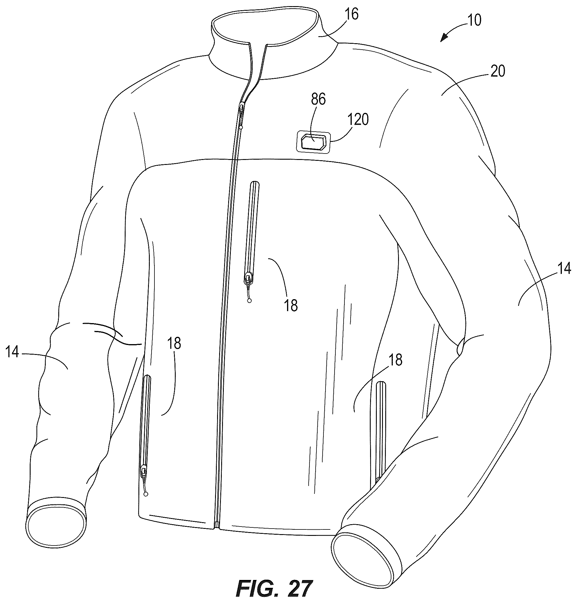 Patent US12310431 Figure 19 – Article of clothing with control button
