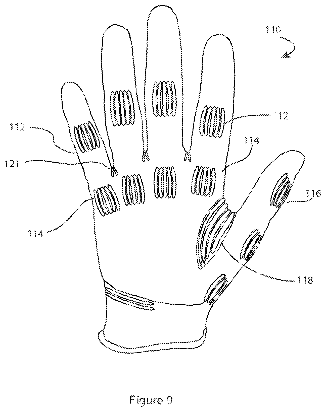 Patent US12310437 Figure 6 – Medical/dental/utility glove with anti-fatigue and ergonomic improvement