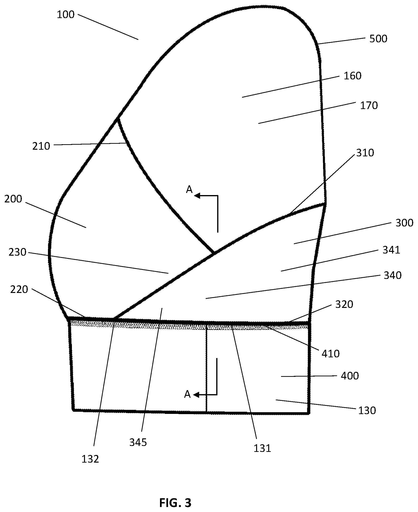 Patent US12310439 Figure 3 – Garment having cup pockets with concealed openings