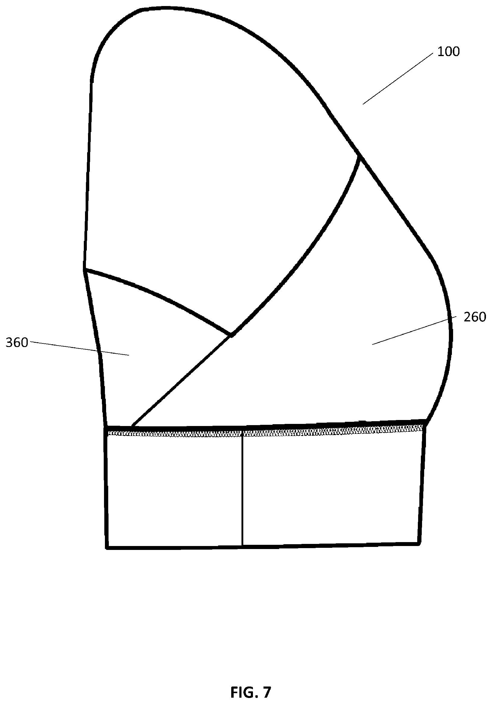 Patent US12310439 Figure 7 – Garment having cup pockets with concealed openings