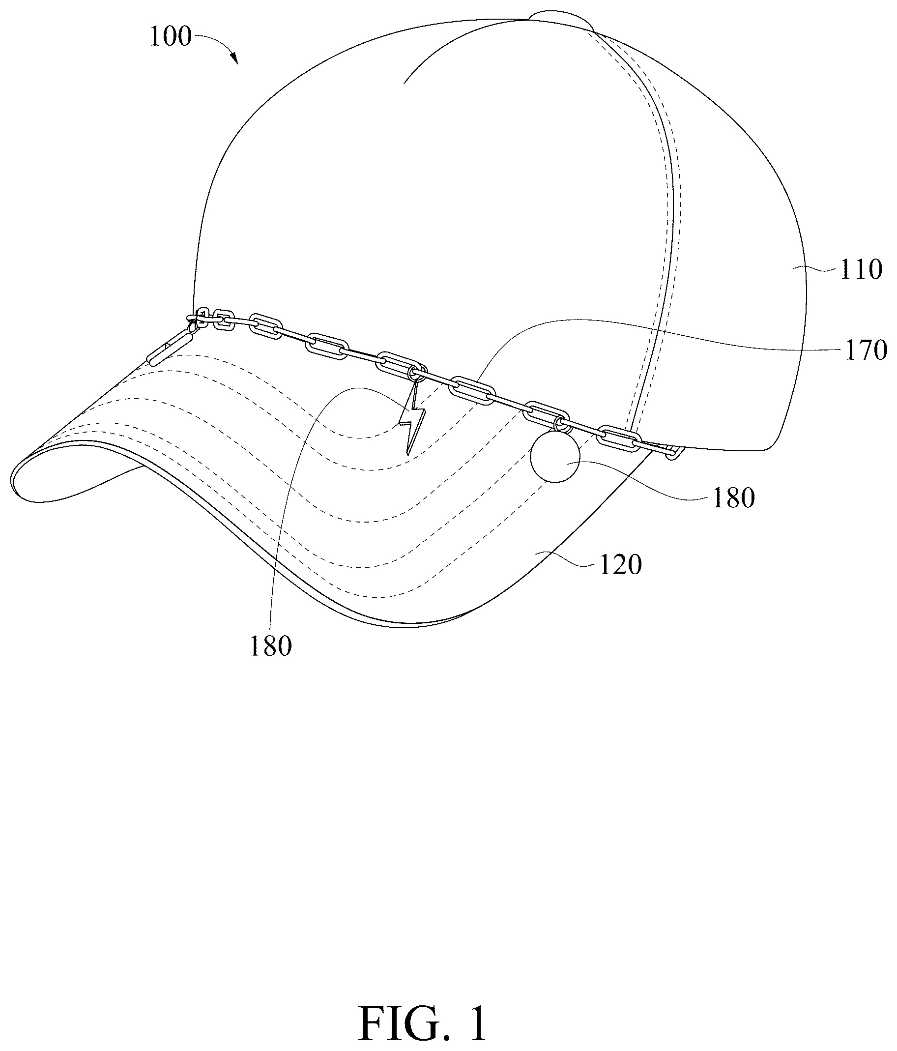 Patent US12310442 — Hat with detachable liner — Figure 1