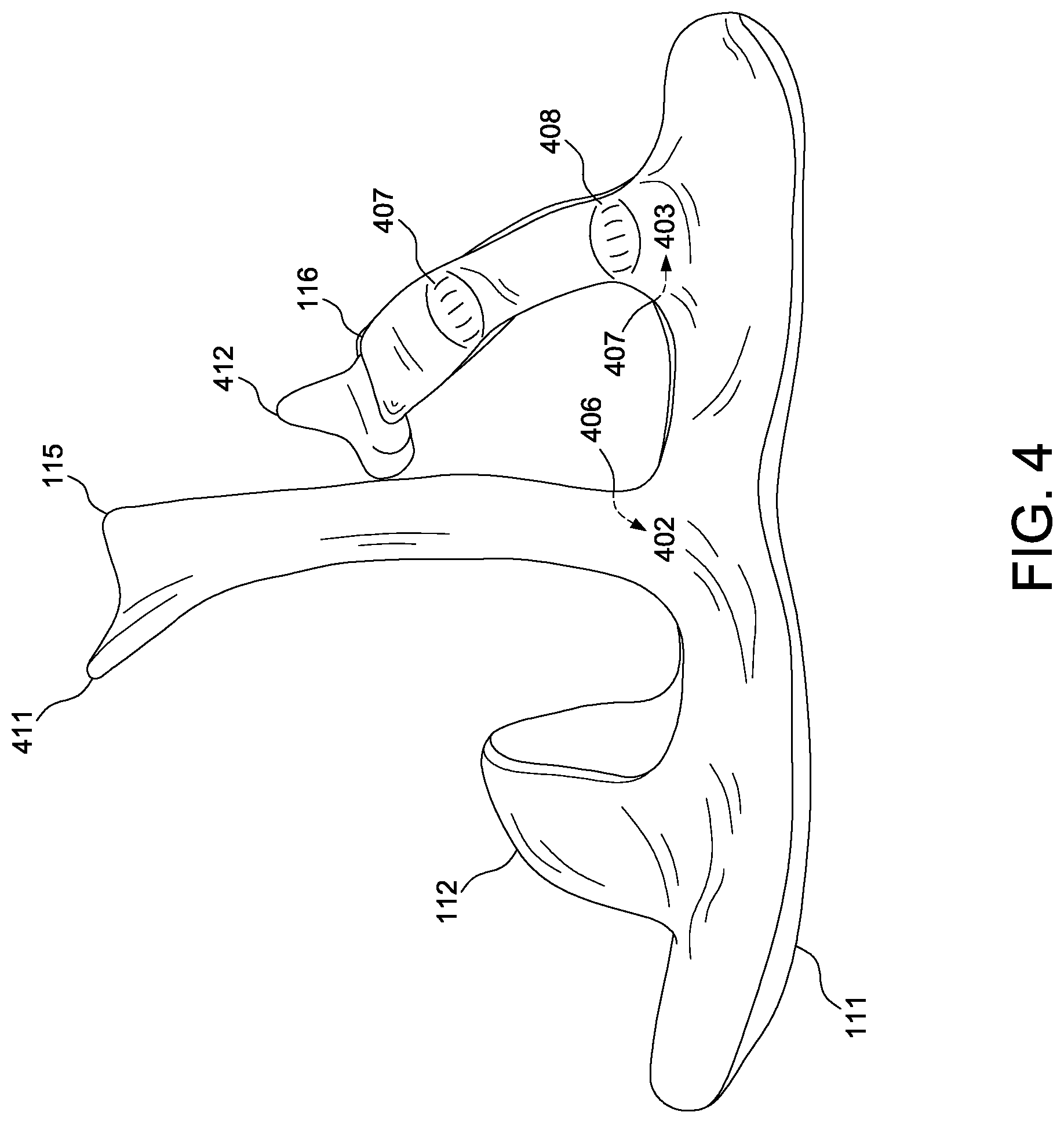 Patent US12310445 Figure 5 – Shoe device with dual stadium arch bimodal structure for rapid entry and release