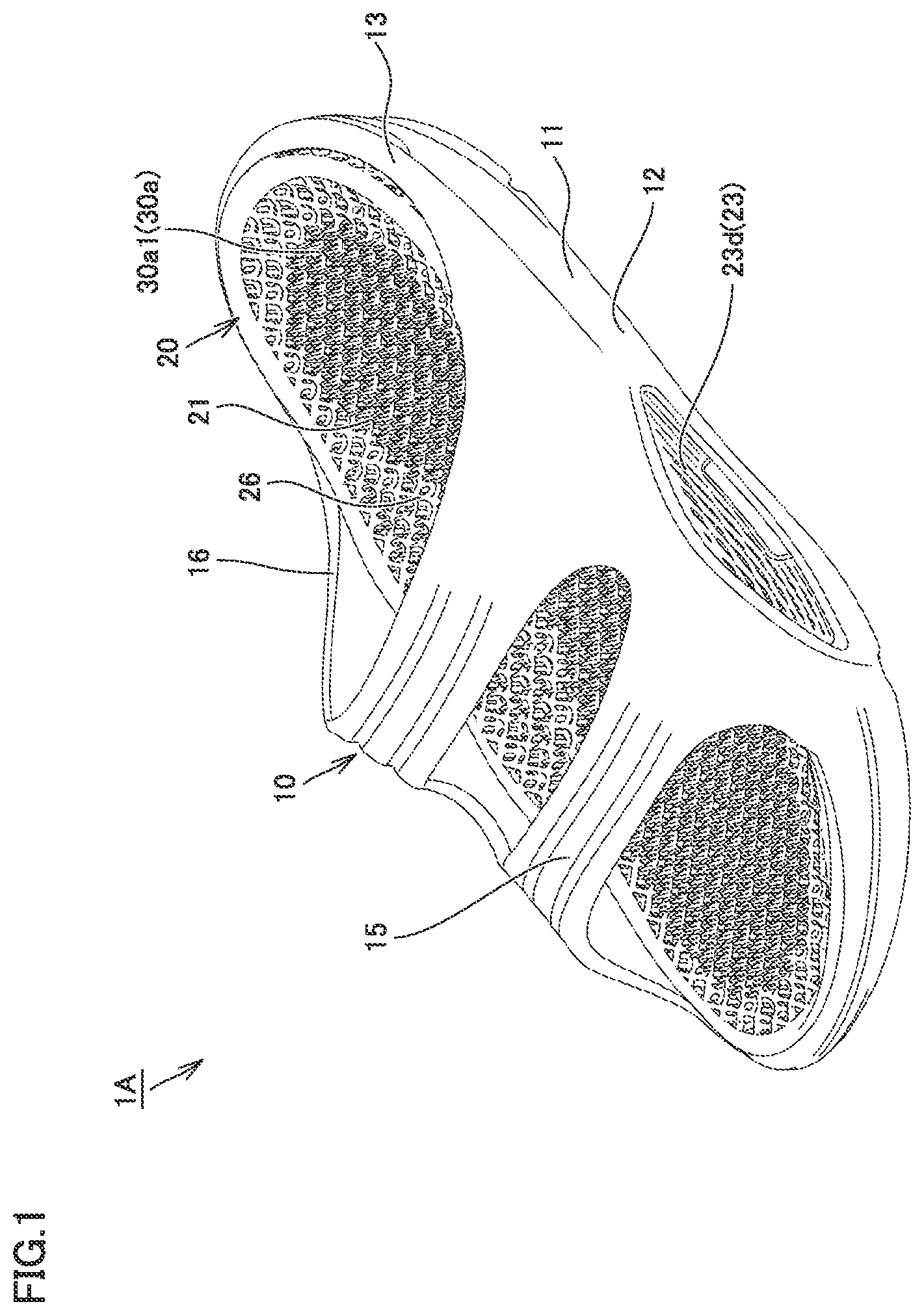 Patent US12310447 Figure 1 – Footwear