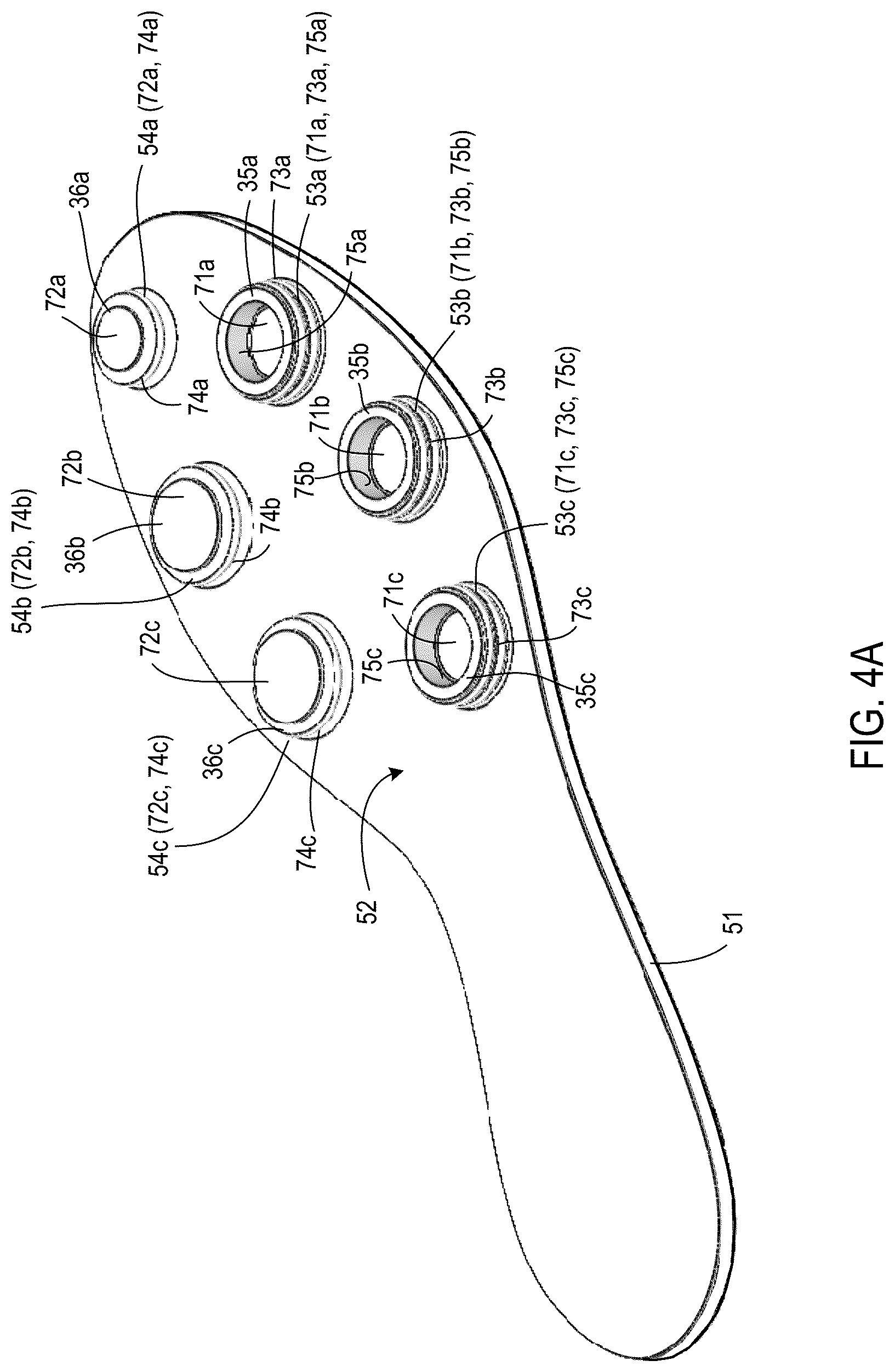 Patent US12310448 Figure 4 – Incline adjuster with multiple discrete chambers