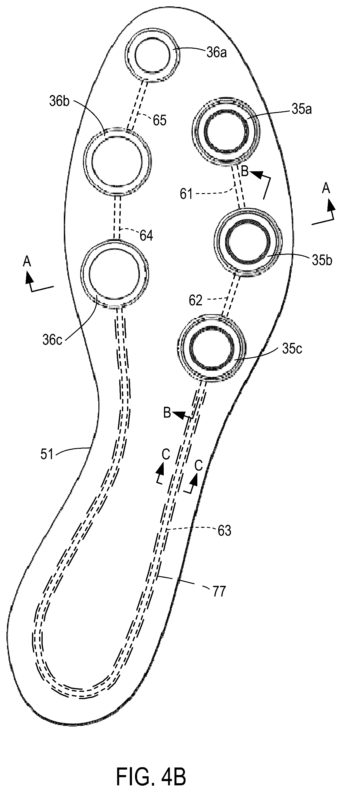 Patent US12310448 Figure 5 – Incline adjuster with multiple discrete chambers