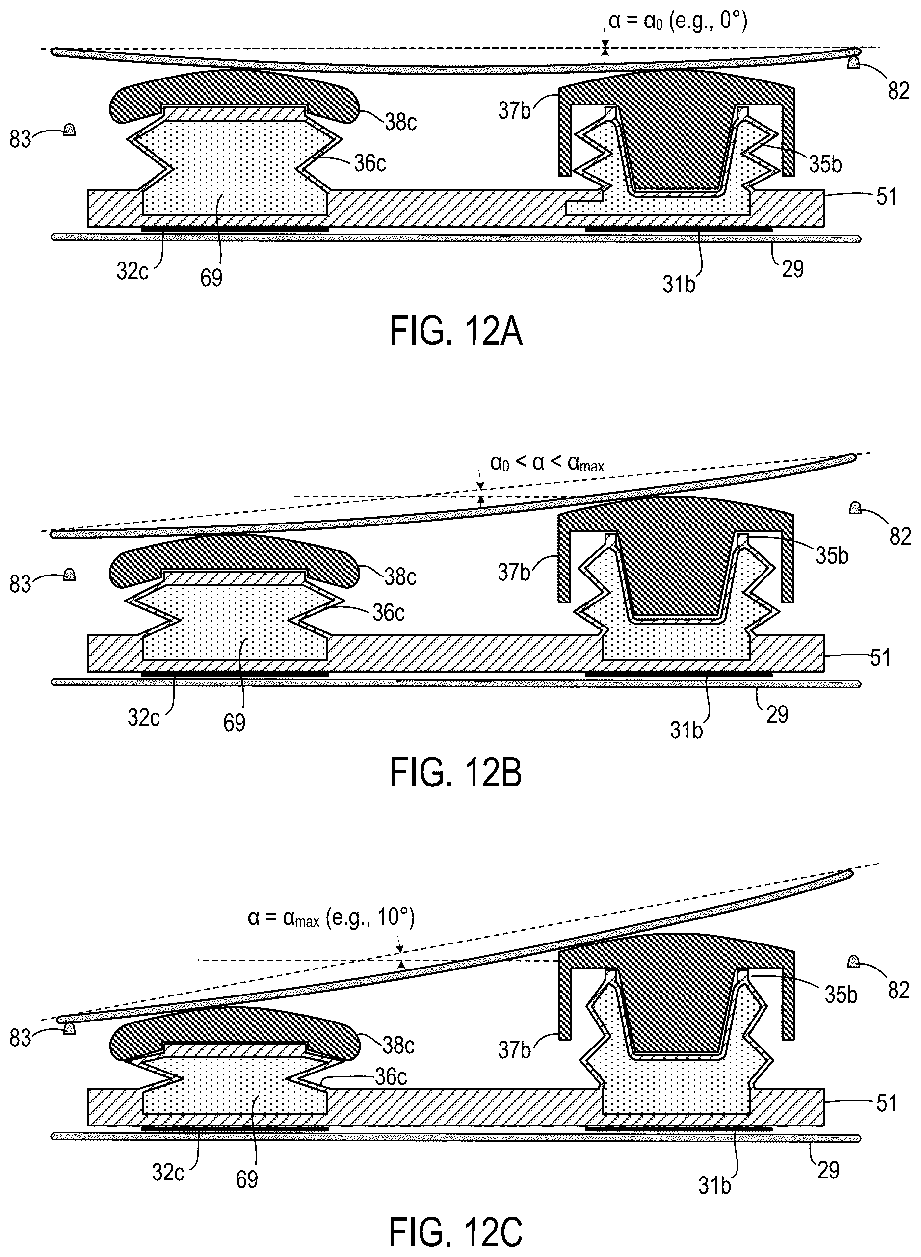 Patent US12310448 Figure 14 – Incline adjuster with multiple discrete chambers