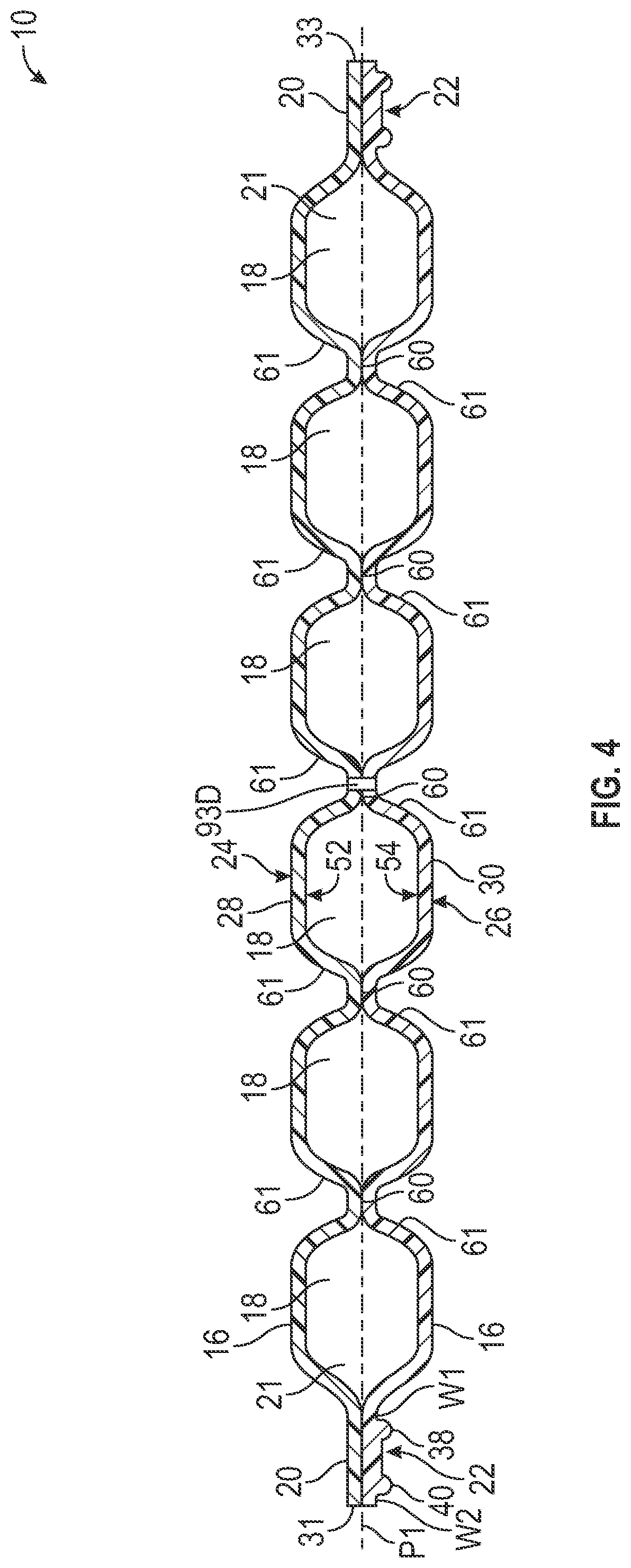 Patent US12310449 Figure 4 – Footwear strobel with bladder having grooved flange and method of manufacturing