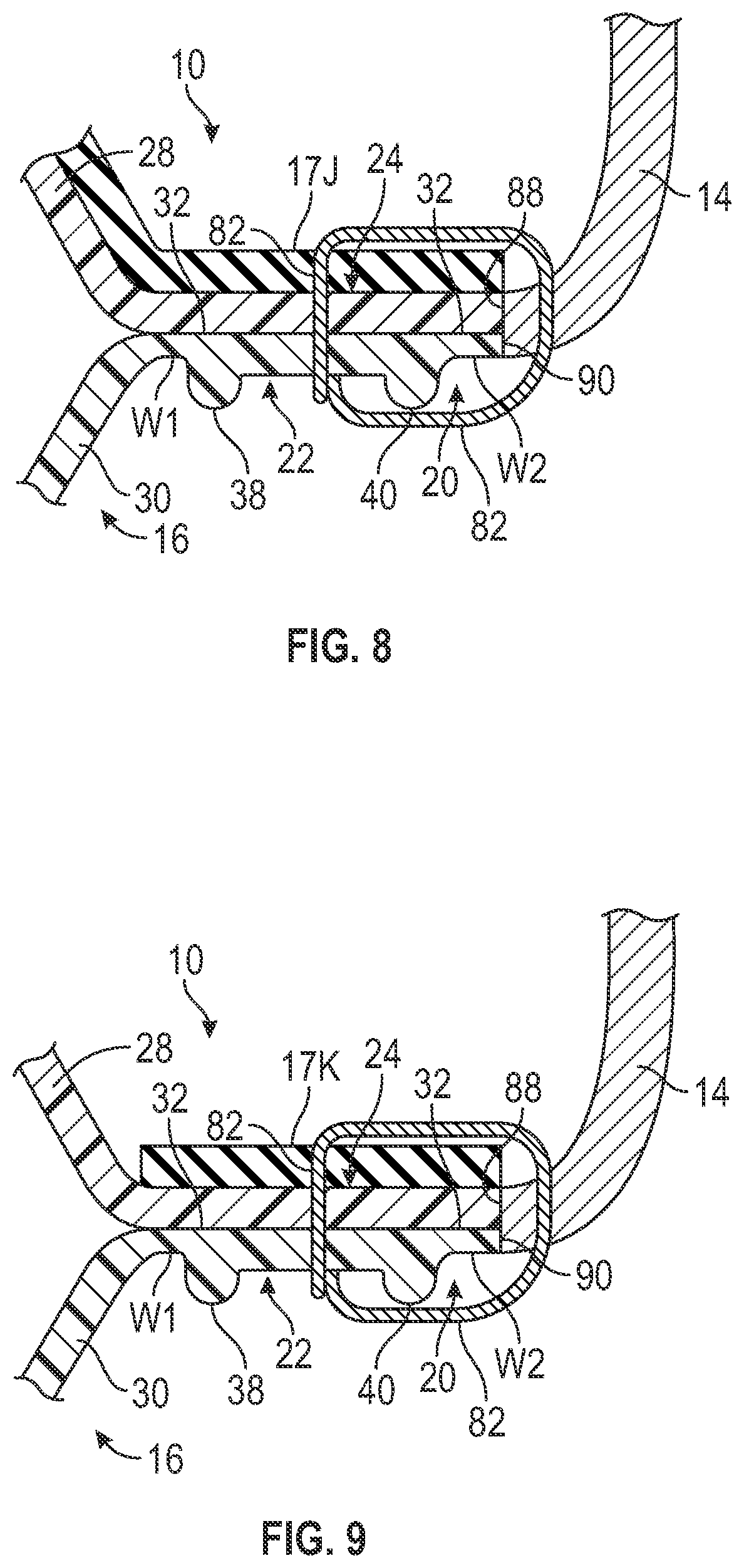 Patent US12310449 Figure 6 – Footwear strobel with bladder having grooved flange and method of manufacturing