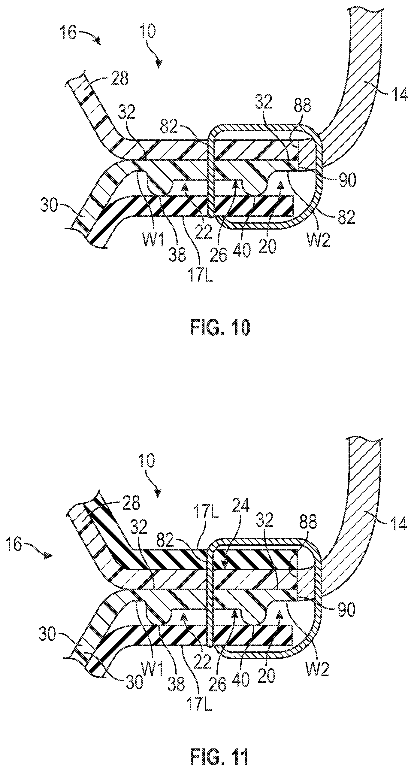 Patent US12310449 Figure 7 – Footwear strobel with bladder having grooved flange and method of manufacturing