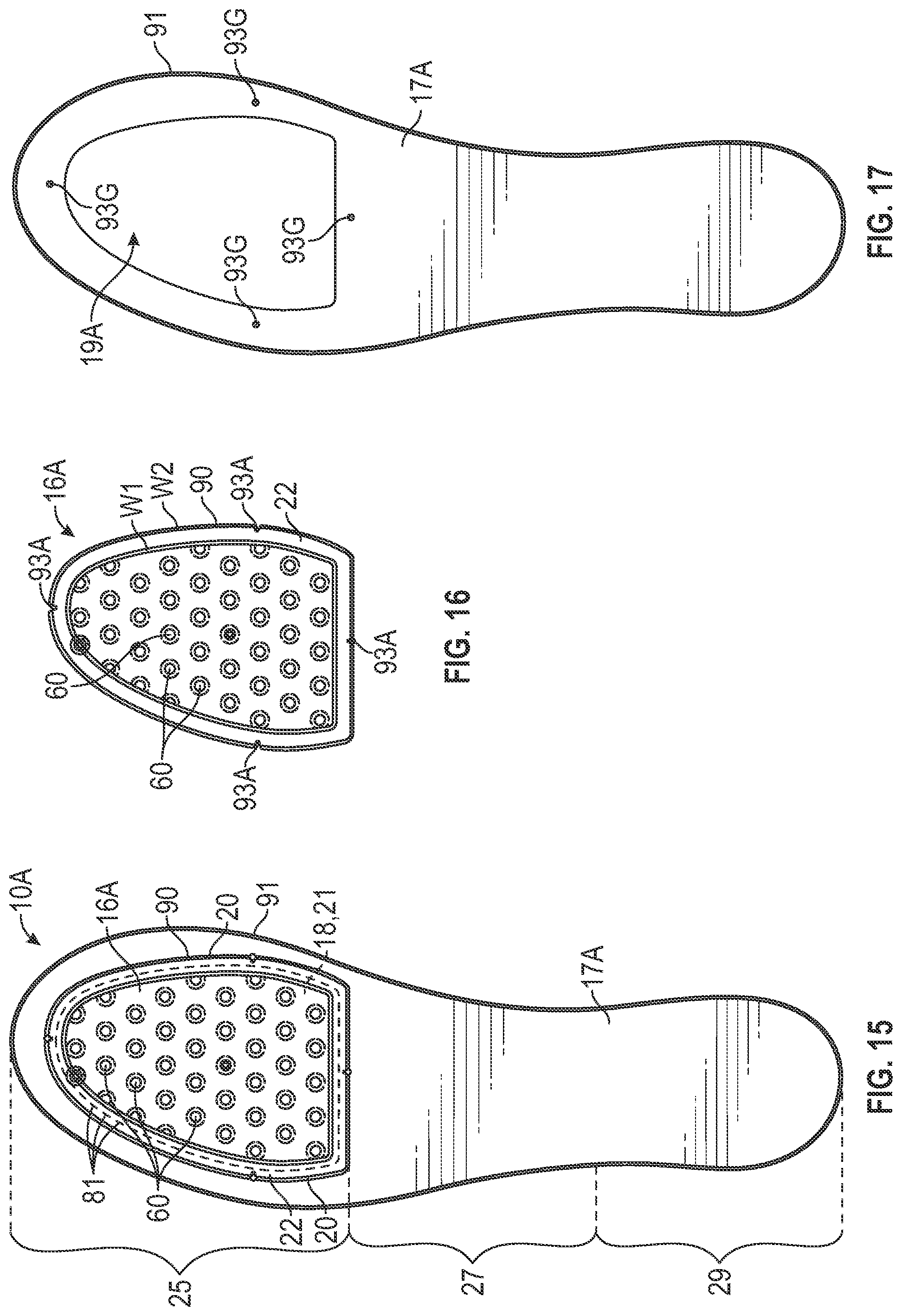 Patent US12310449 Figure 9 – Footwear strobel with bladder having grooved flange and method of manufacturing