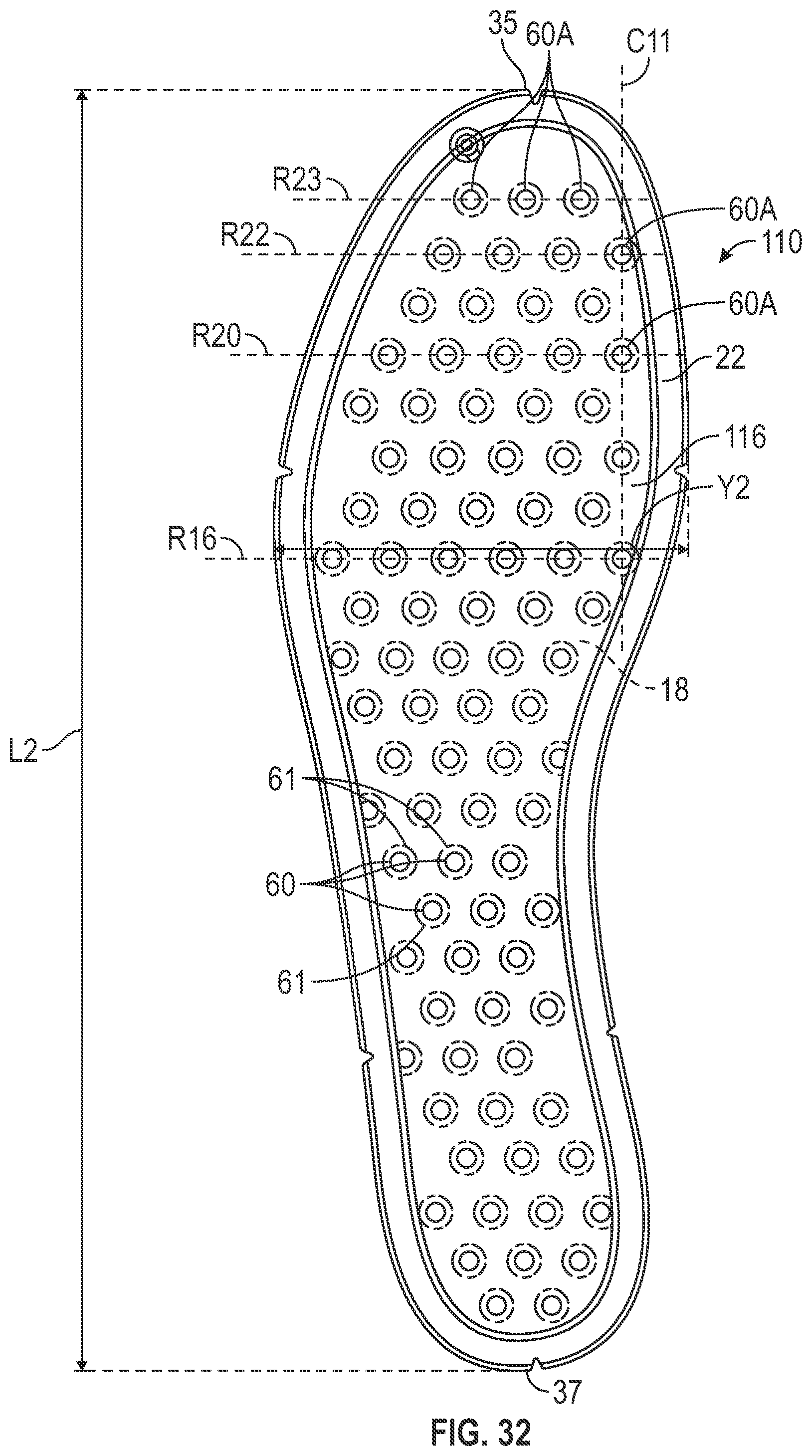 Patent US12310449 Figure 19 – Footwear strobel with bladder having grooved flange and method of manufacturing