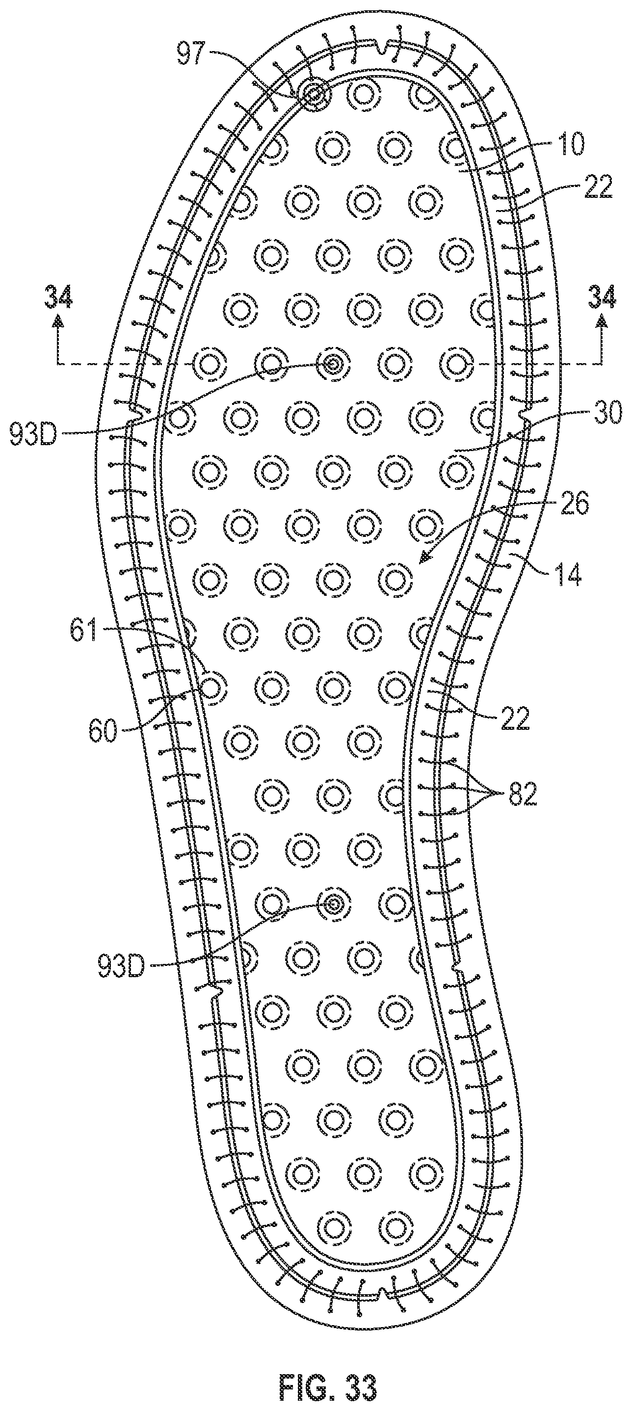 Patent US12310449 Figure 20 – Footwear strobel with bladder having grooved flange and method of manufacturing