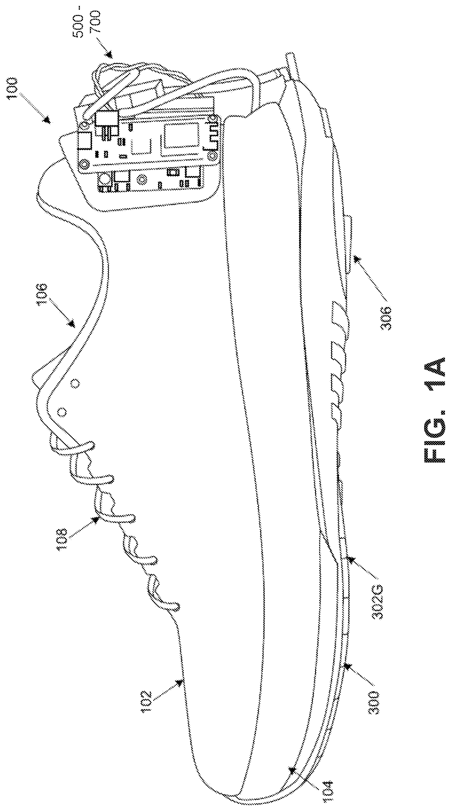 Patent US12310450 Figure 1 – Foot support systems including fluid movement controllers