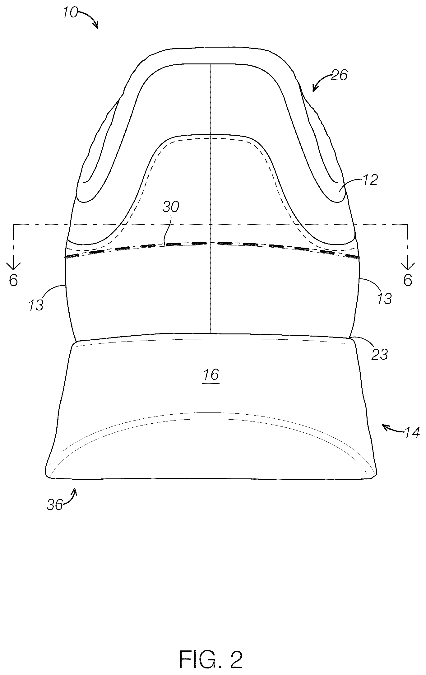 Patent US12310452 Figure 2 – Footwear having a suspended elastic membrane