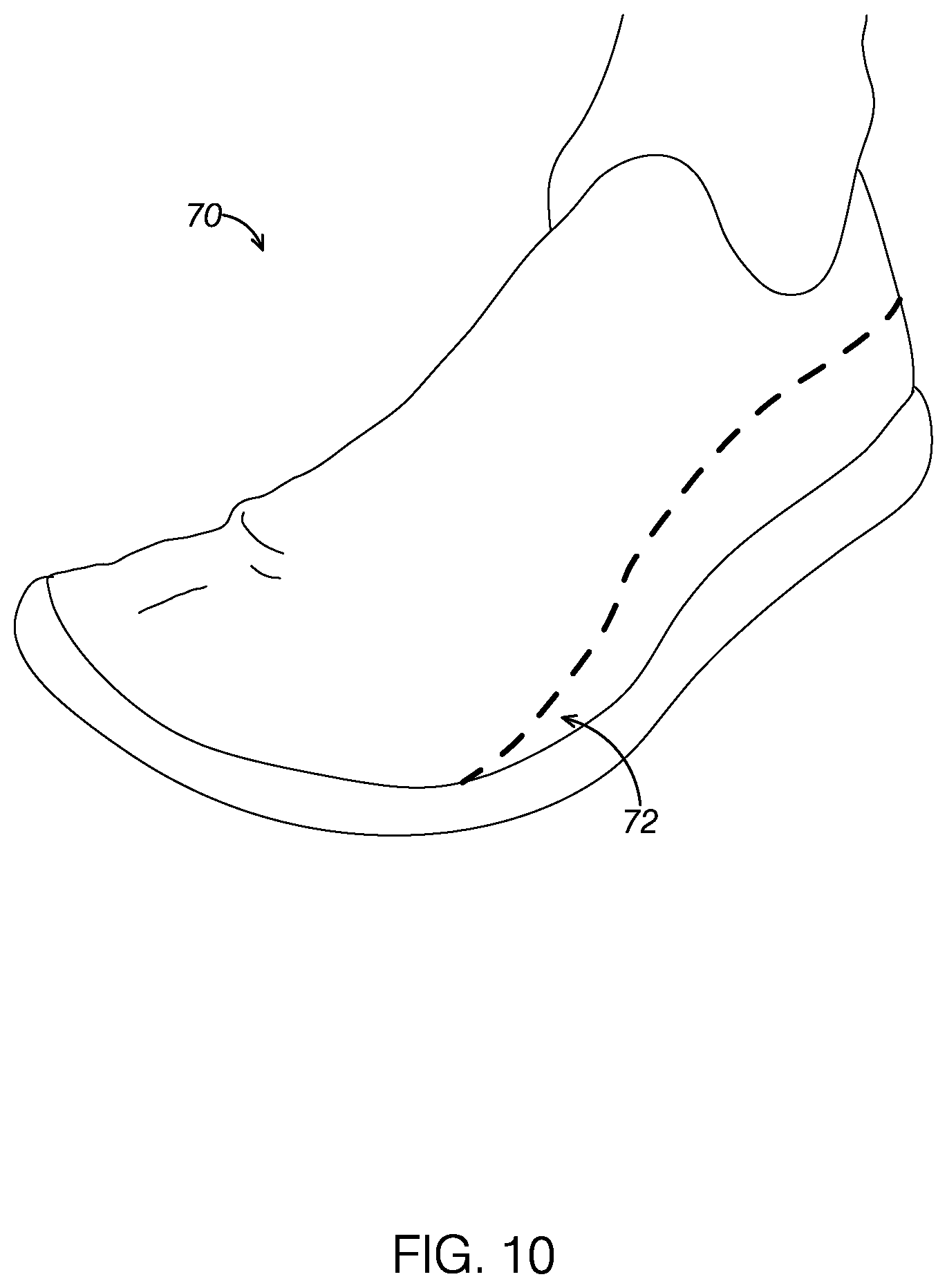 Patent US12310452 Figure 8 – Footwear having a suspended elastic membrane