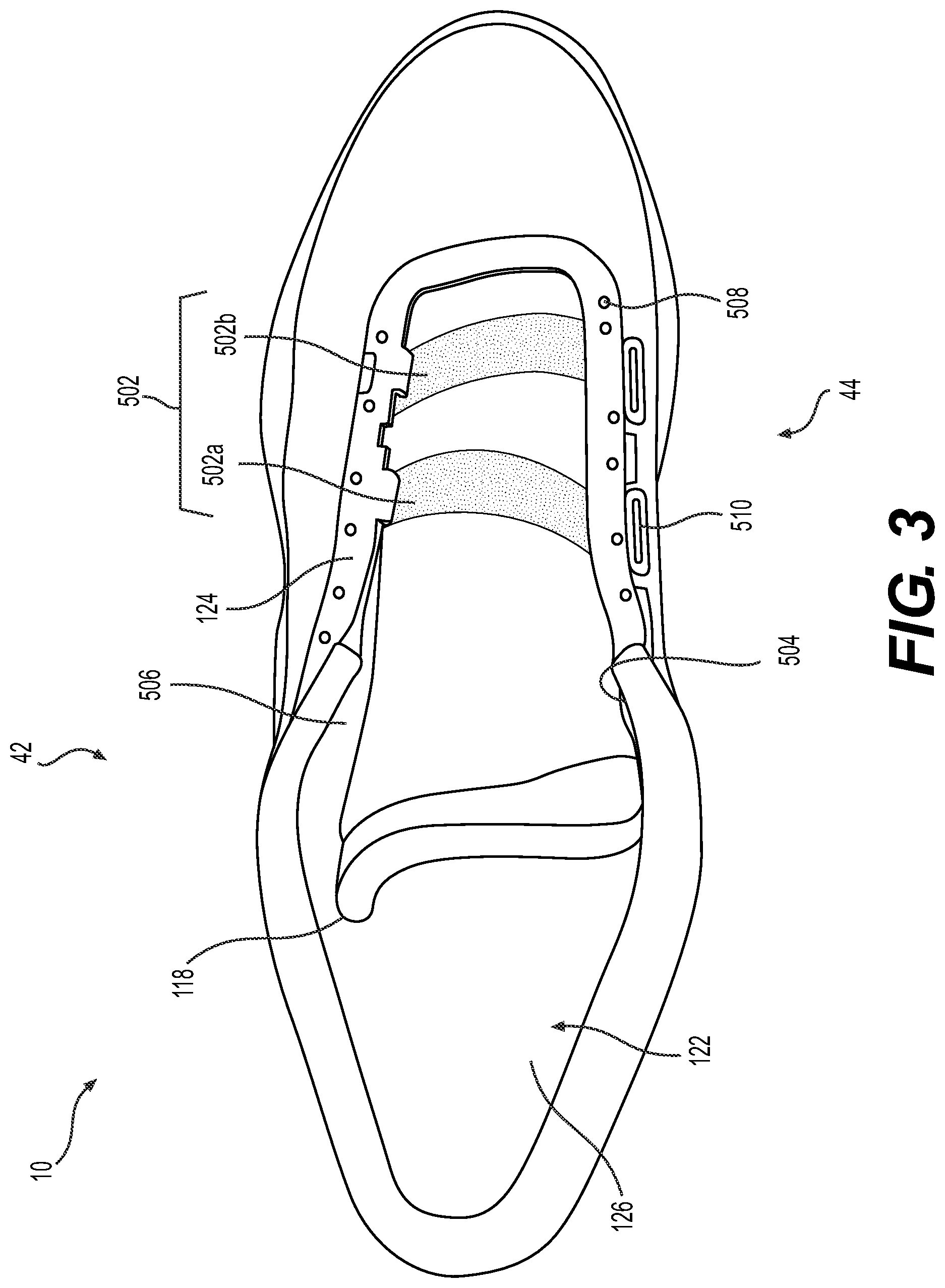 Patent US12310454 Figure 4 – Article of footwear including a support flap