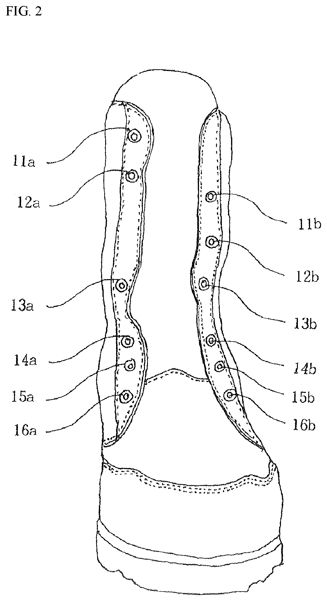Patent US12310456 Figure 2 – Method for forming shoestring tying devices which are vertically separated