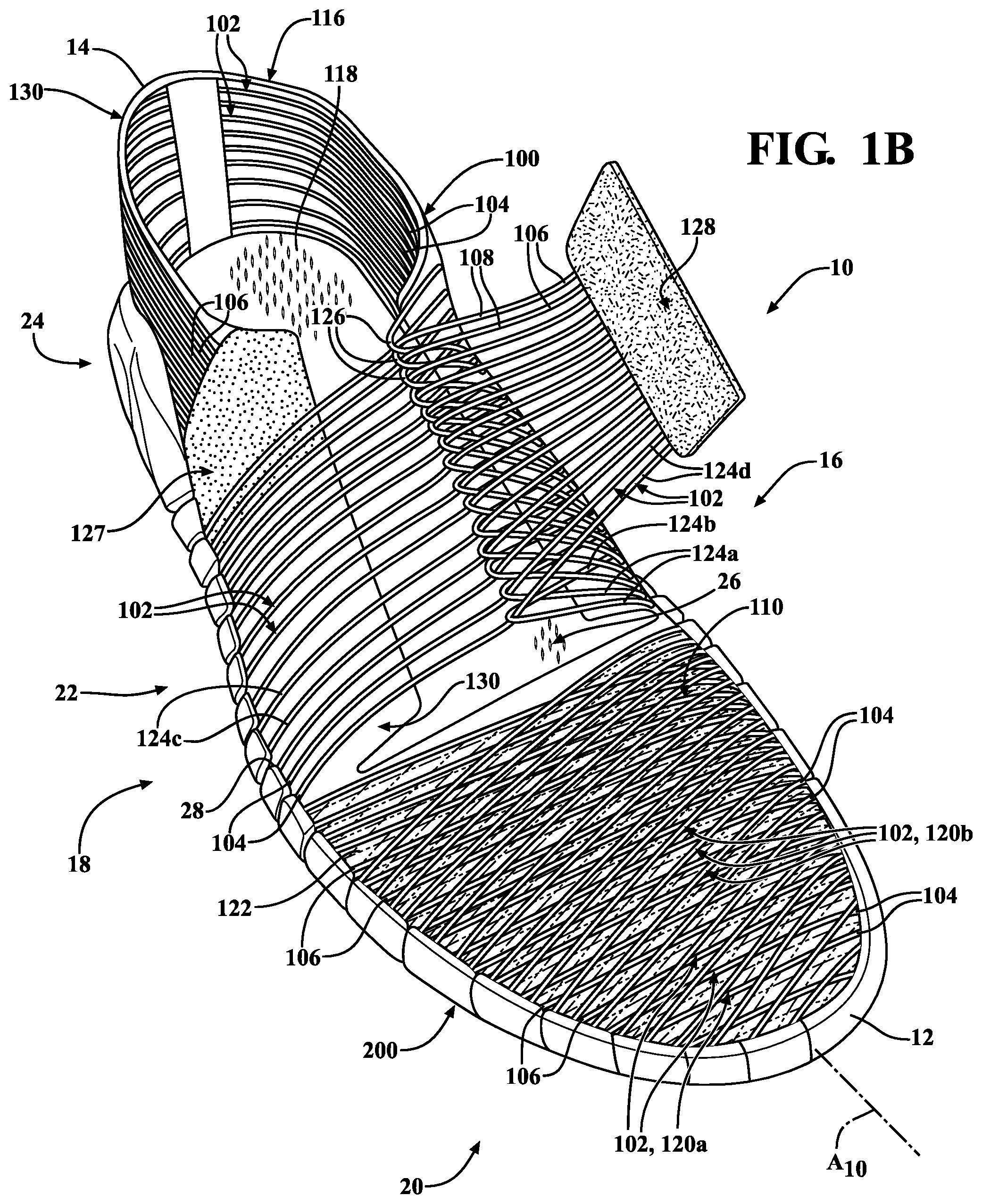 Patent US12310457 Figure 2 – Upper for article of footwear