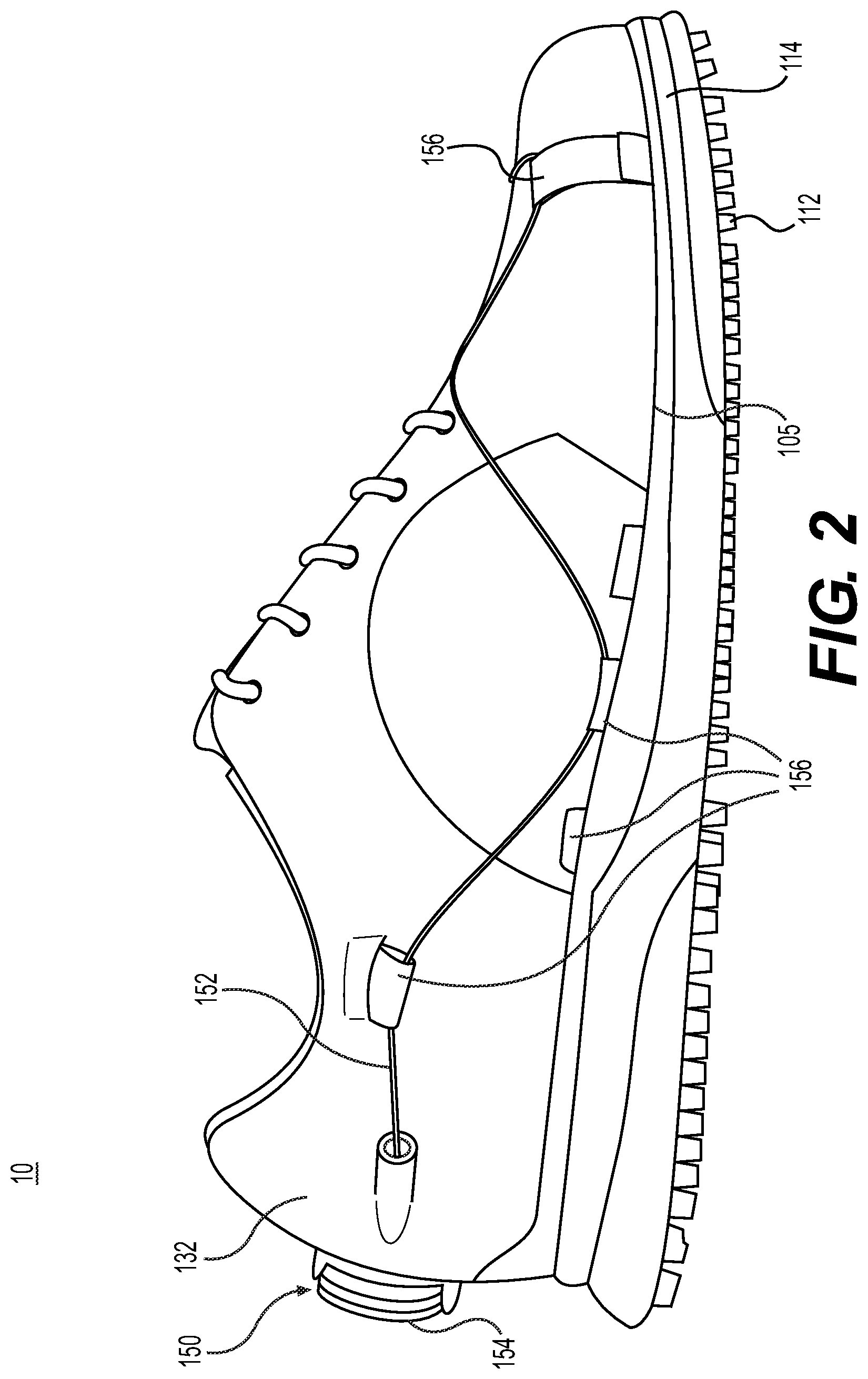Patent US12310458 Figure 2 – Article of footwear with closure system