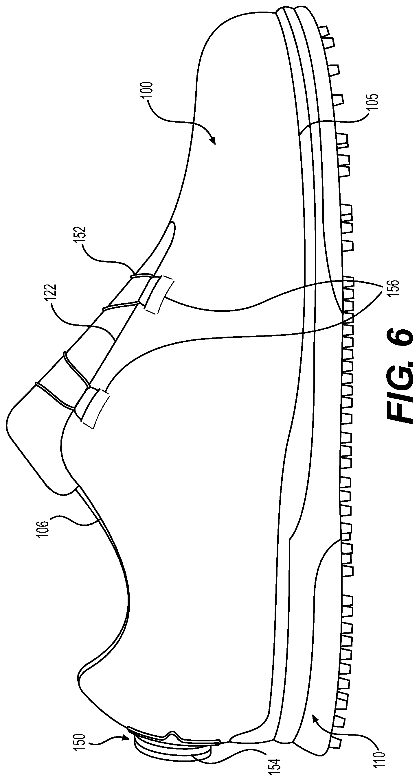 Patent US12310458 Figure 6 – Article of footwear with closure system