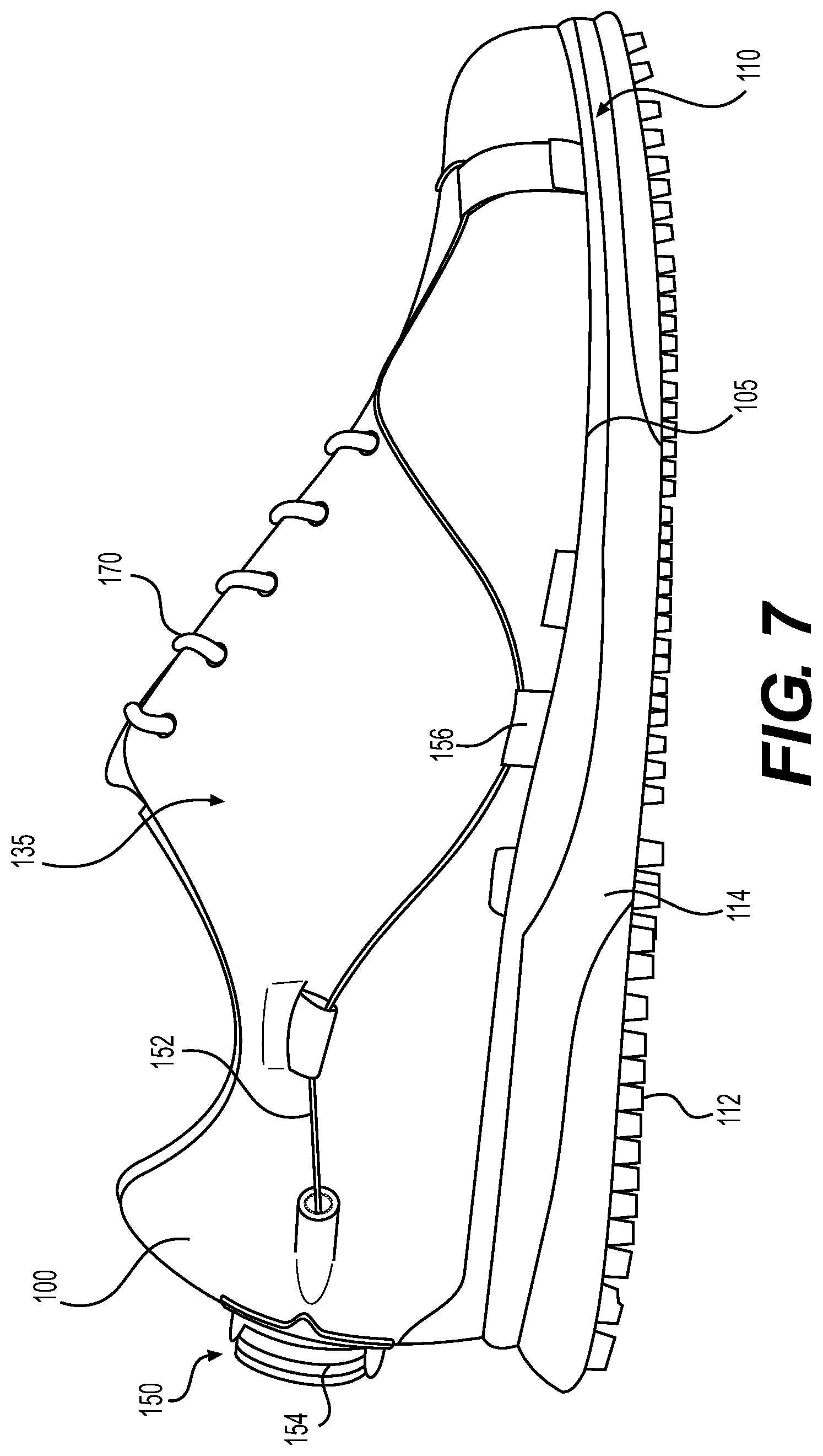 Patent US12310458 Figure 7 – Article of footwear with closure system