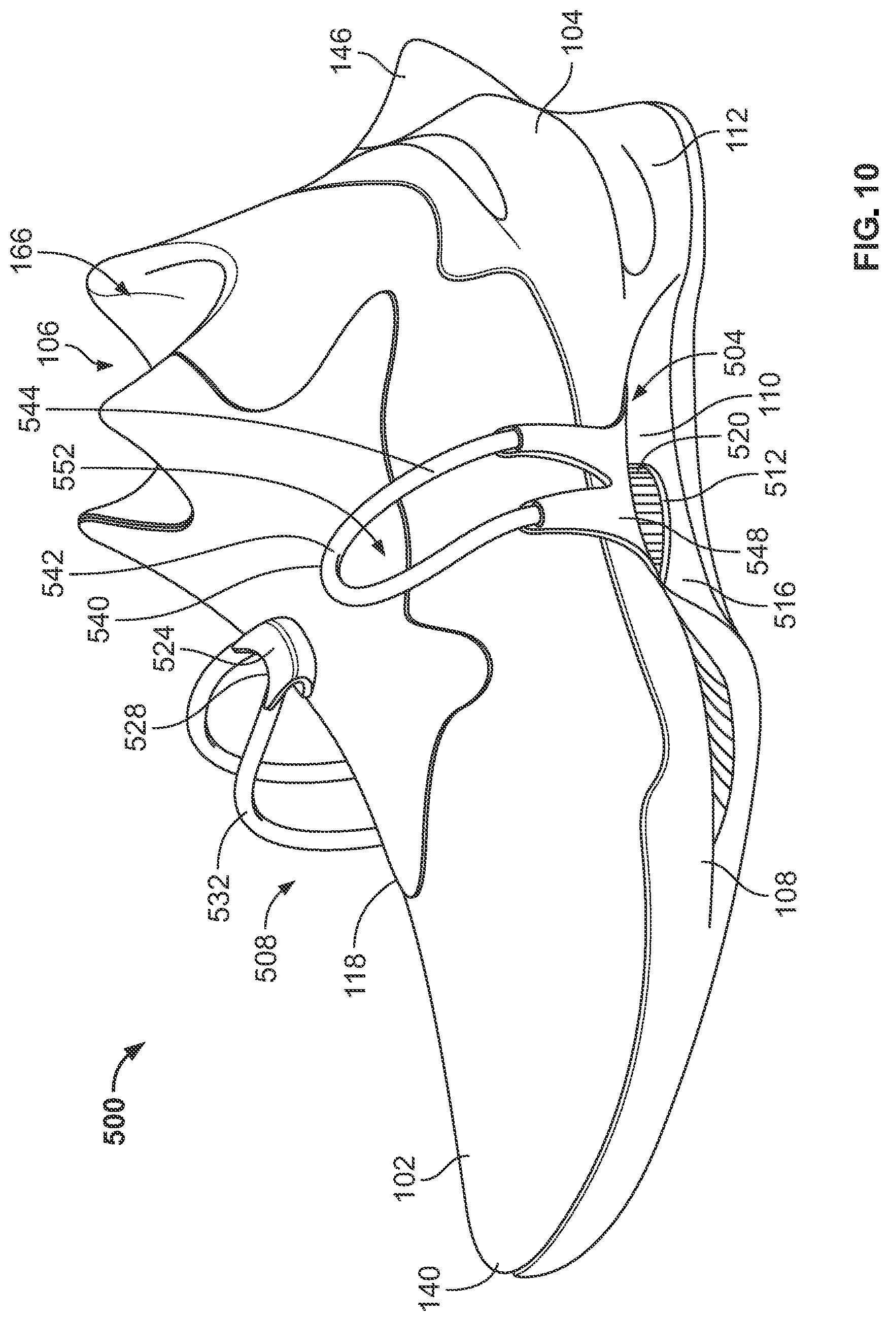 Patent US12310459 Figure 9 – Article of footwear having a closure system